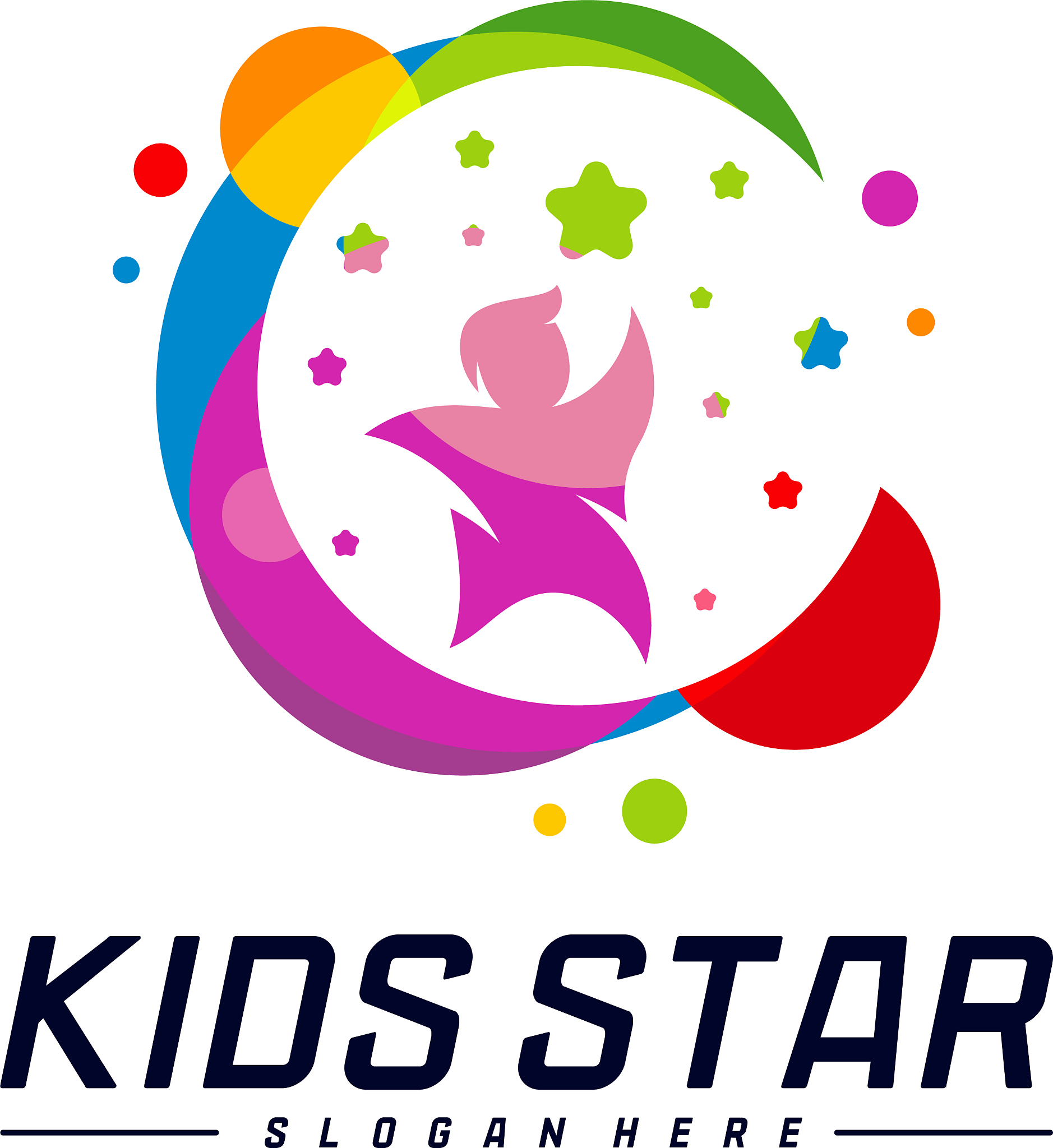 reaching stars logo design template dream star
