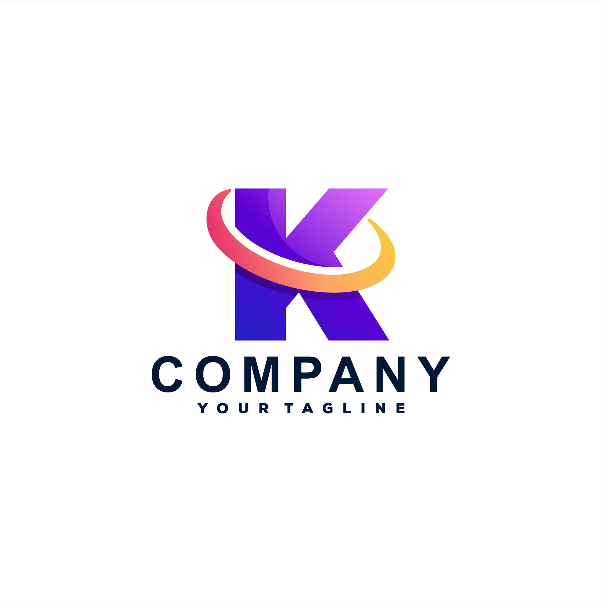 letter k gradient logo design