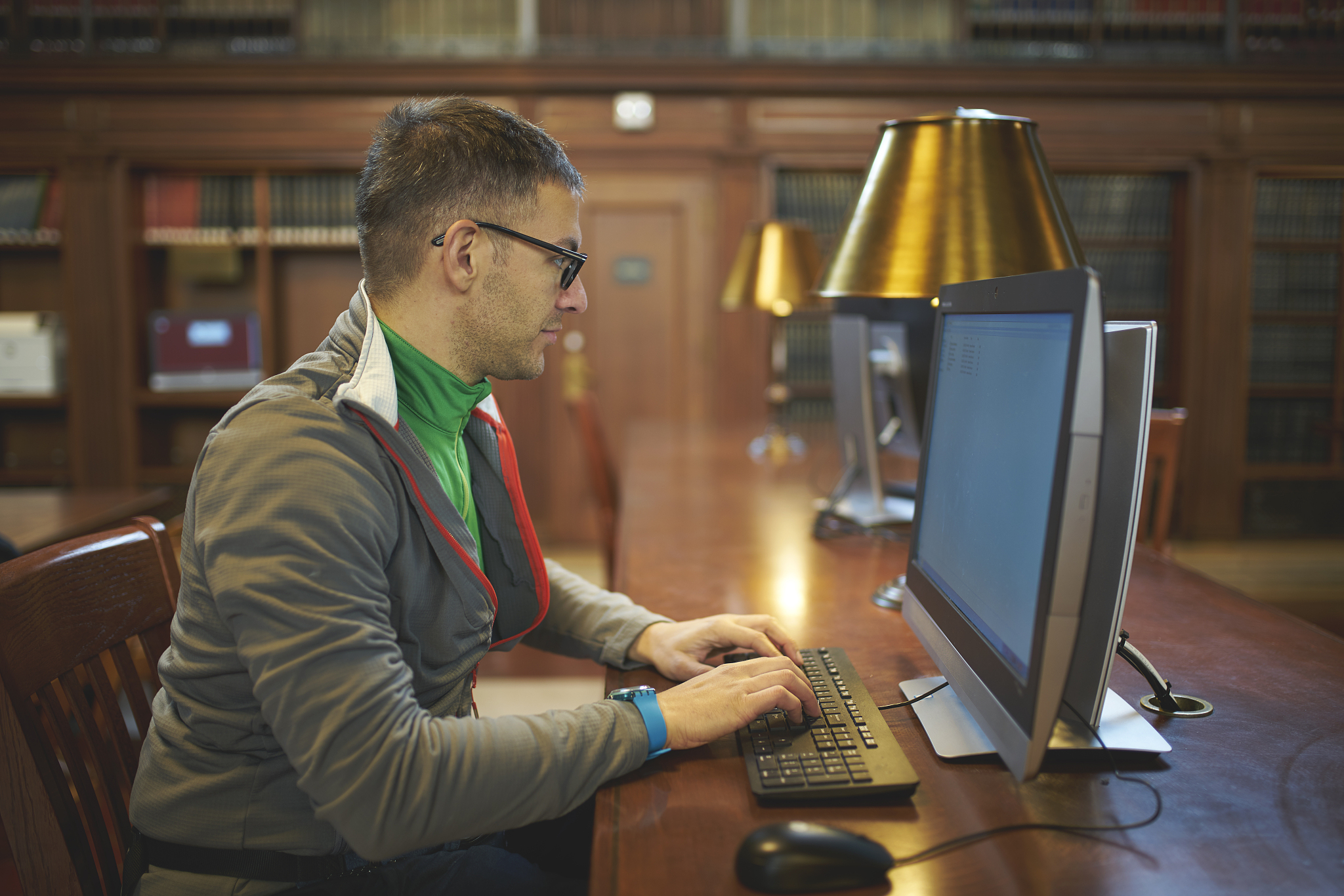 man using computer