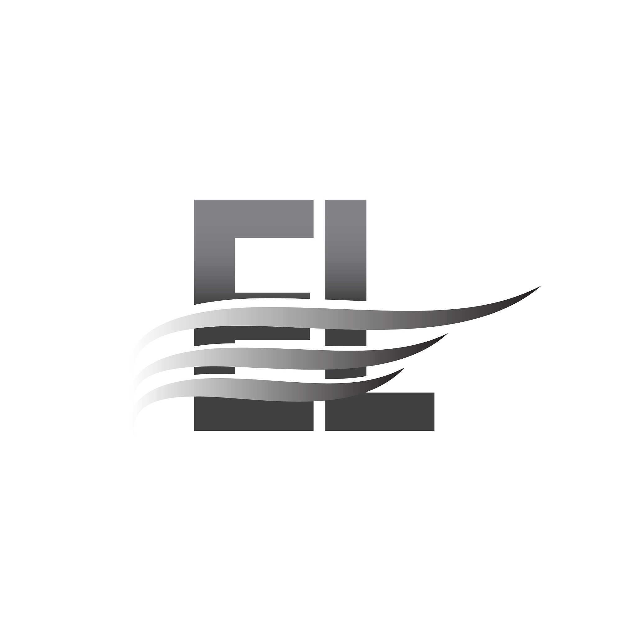 initial letter, grey color vector logotype