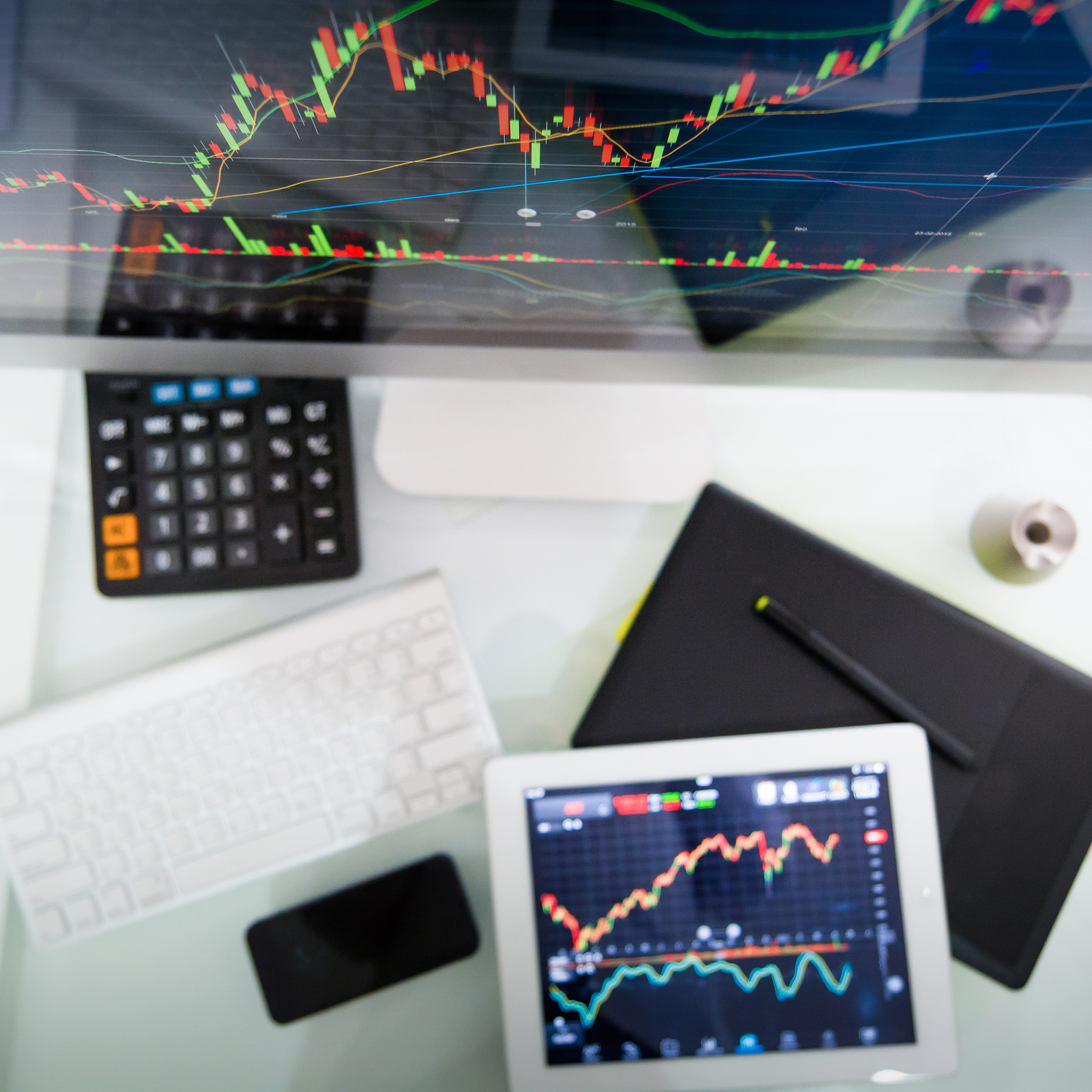 business analysis stock market and finance economic in office