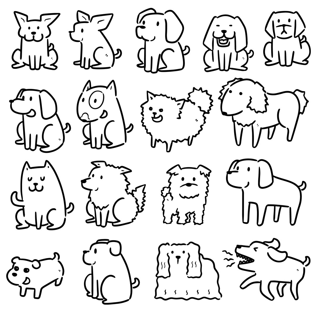 小狗简笔画步骤