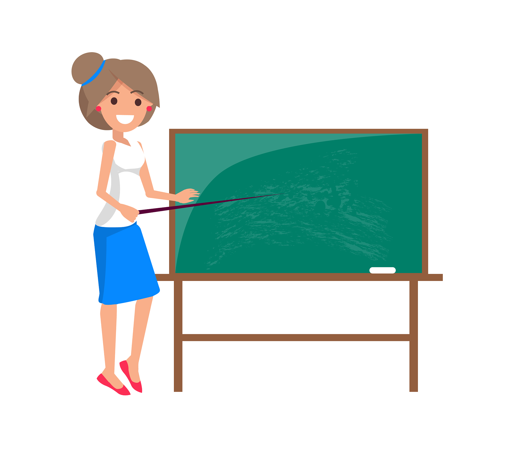 teacher at blackboard isolated