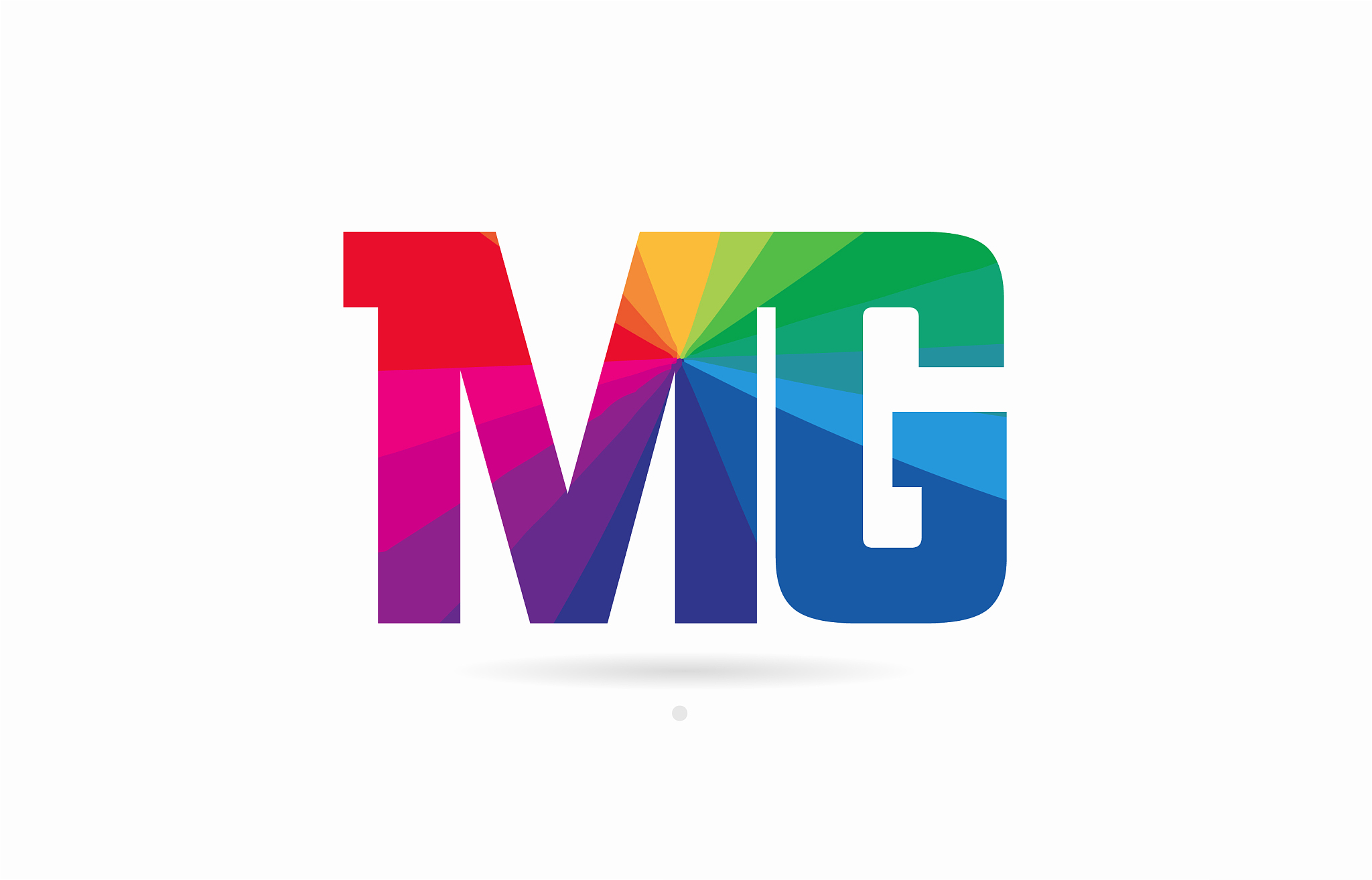rainbow colored alphabet combination letter mg m