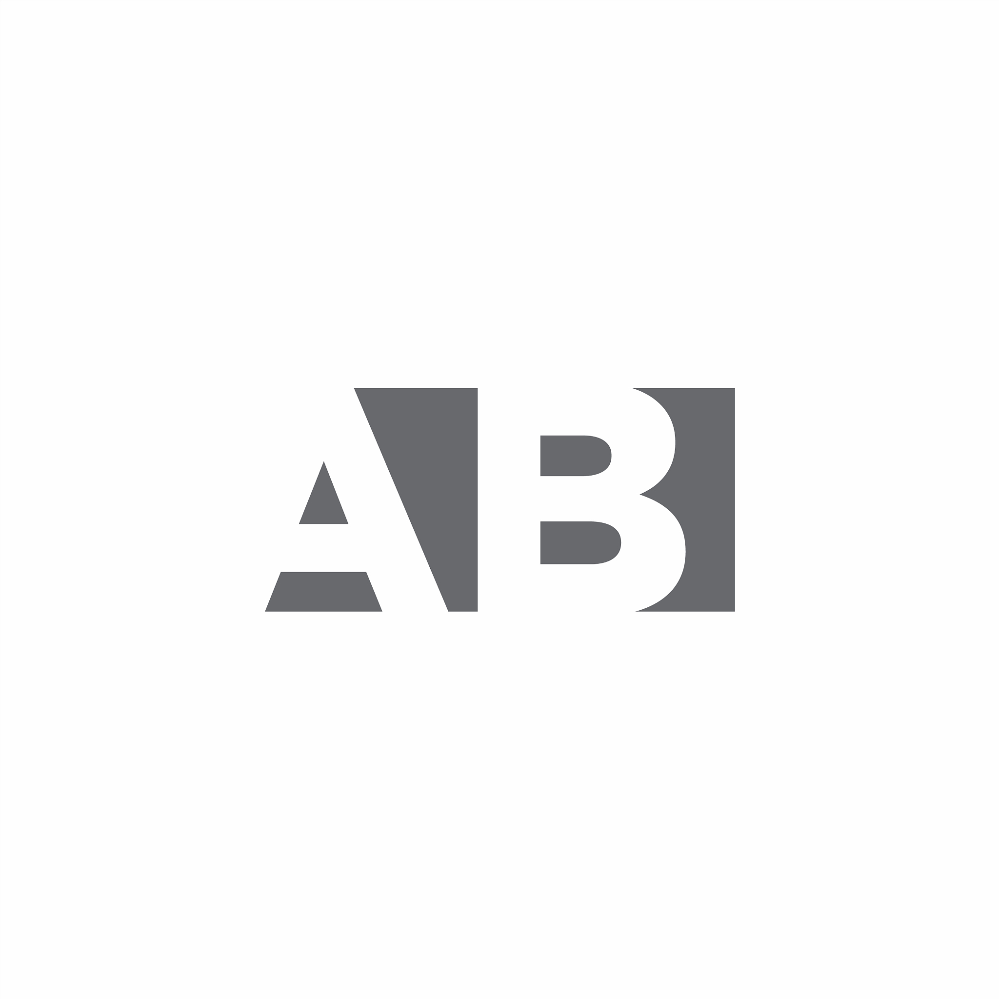 ab logo monogram with negative space style design