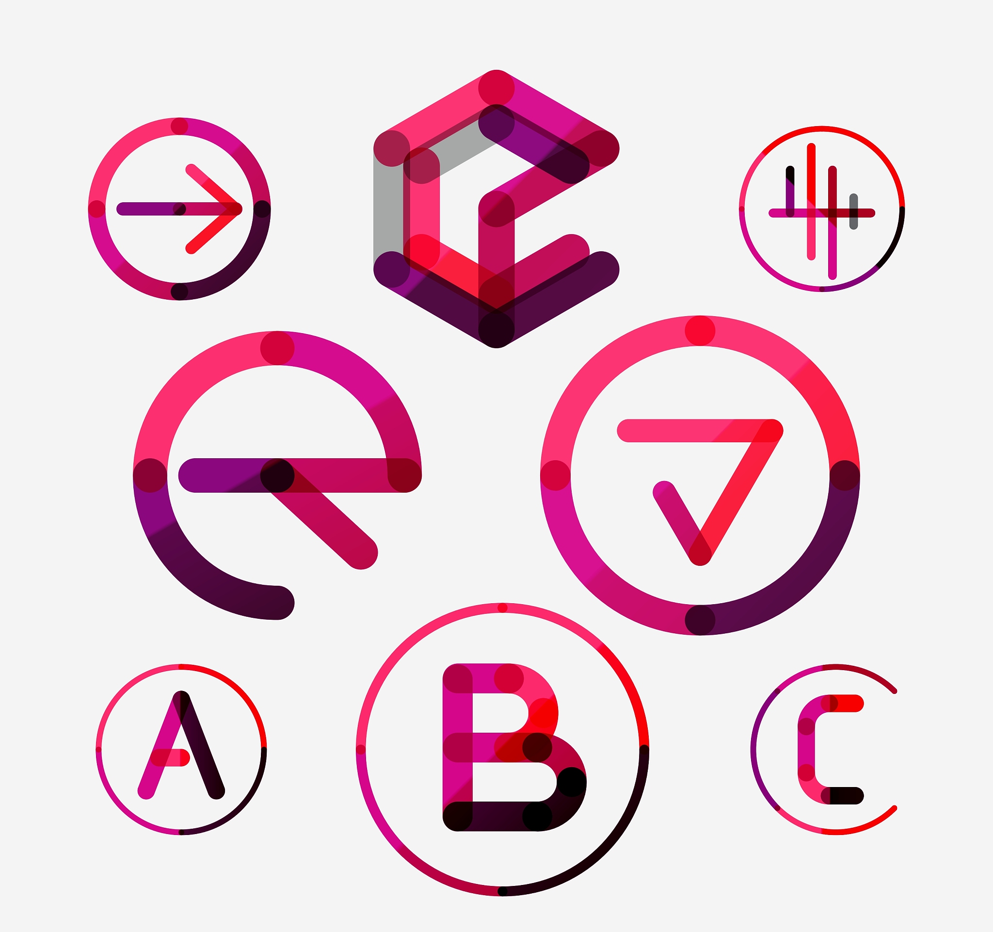 logo set thin line clean style