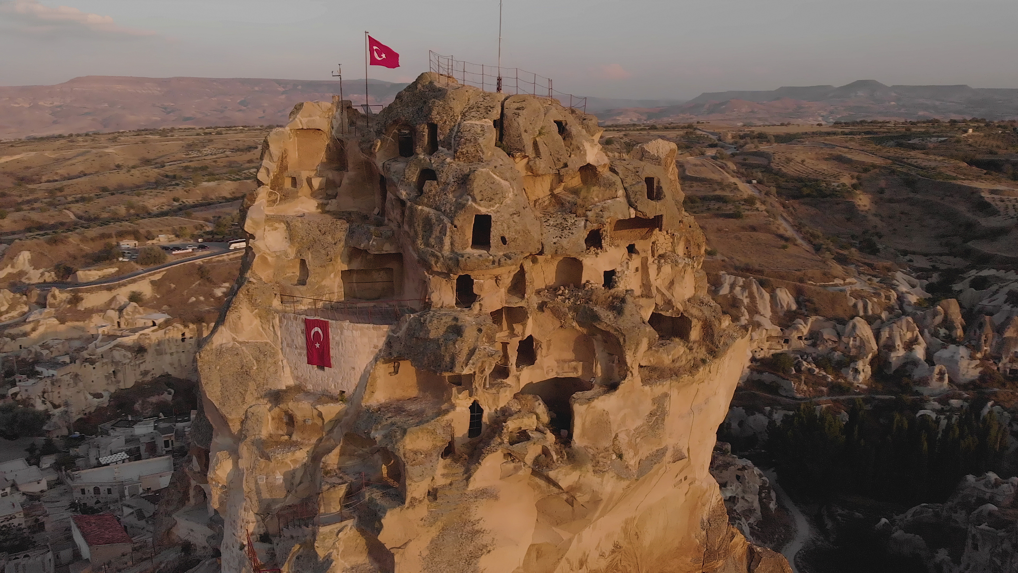 aerial view of iconic cappadocian desert scenes