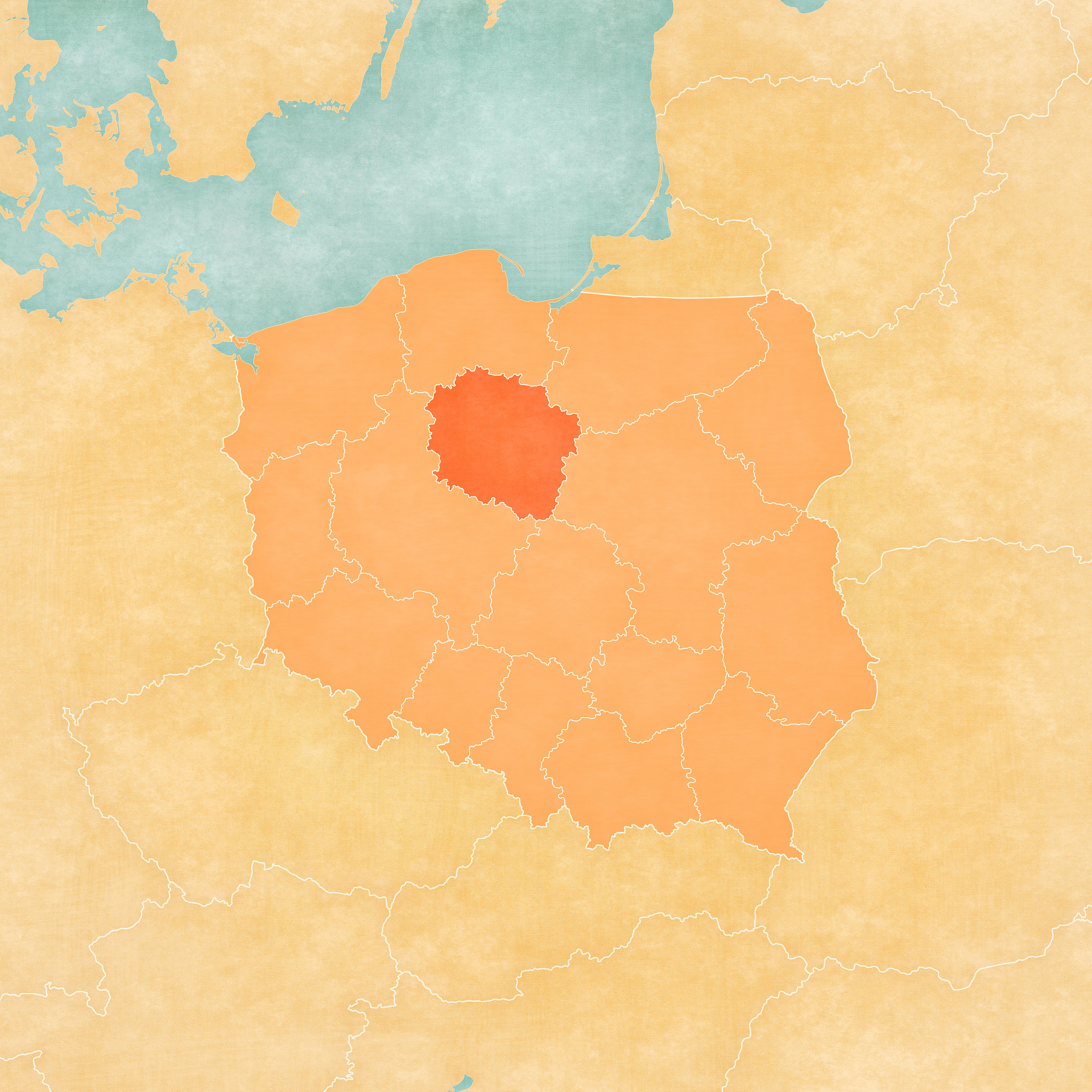 map of poland - kuyavia-pomerania
