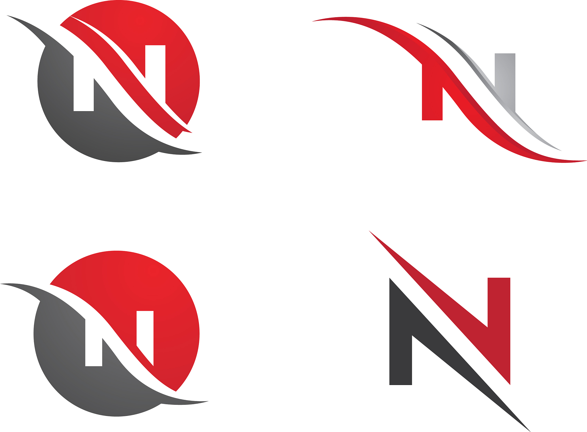 n letter logo template
