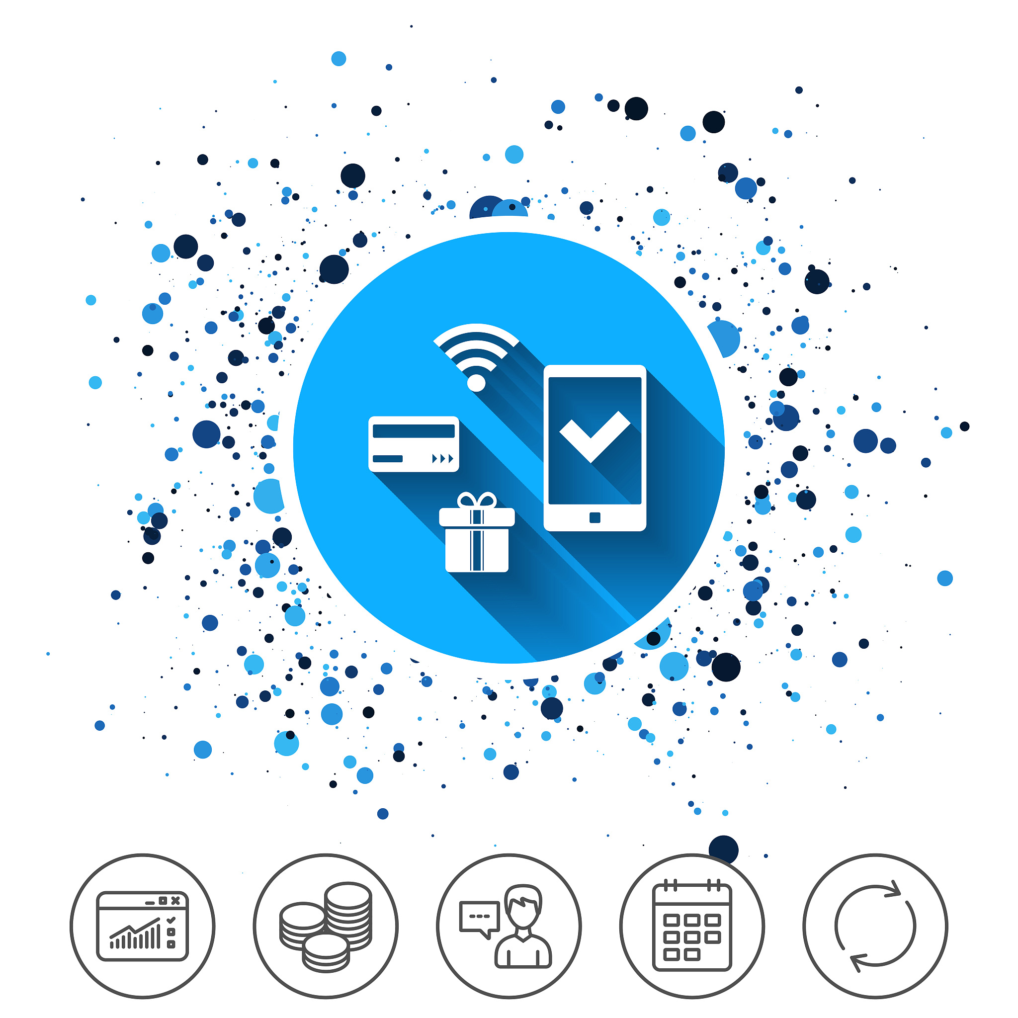 mobile payments icon. smartphone, credit card.