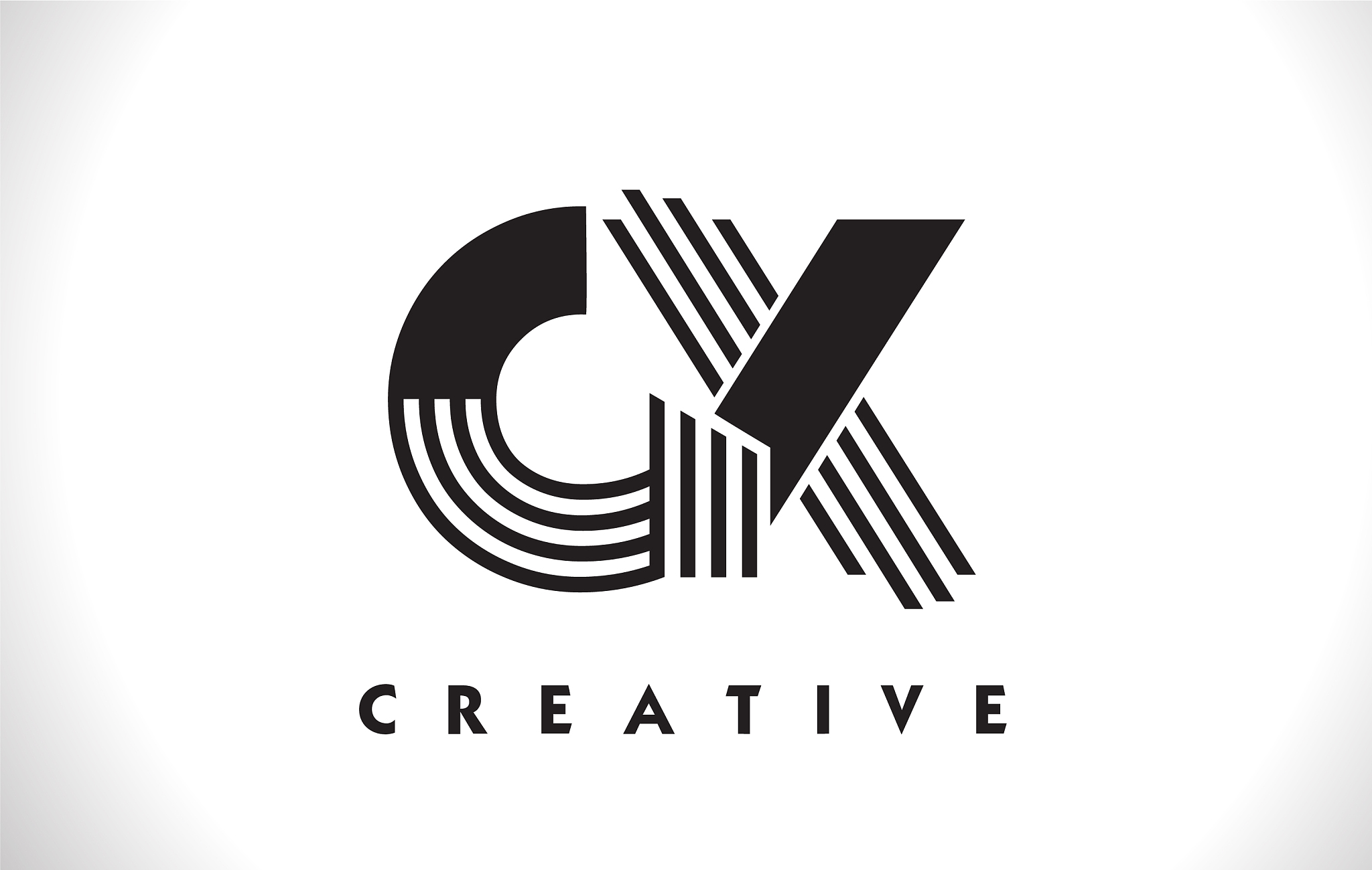 gx logo letter with black lines design line letter