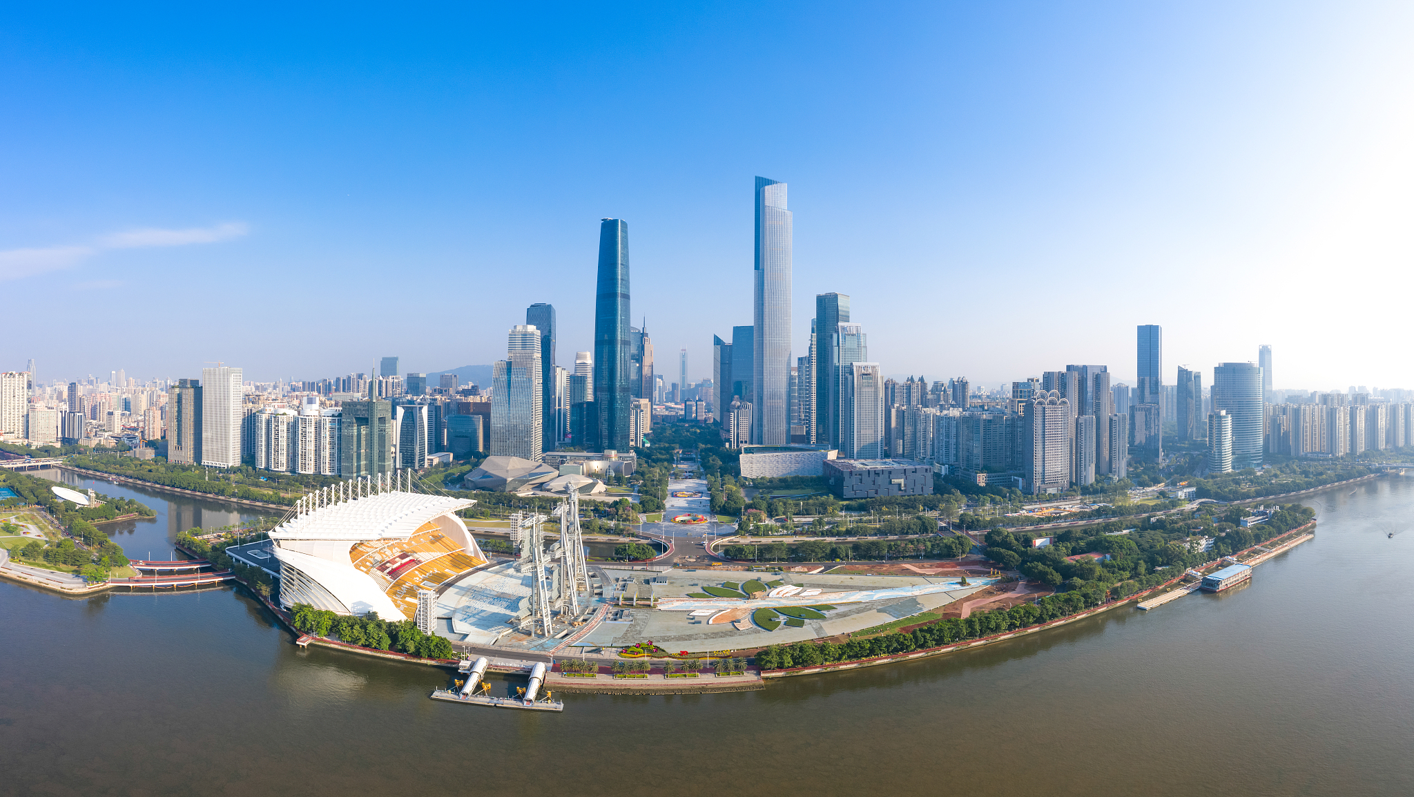 航拍广州城市风光