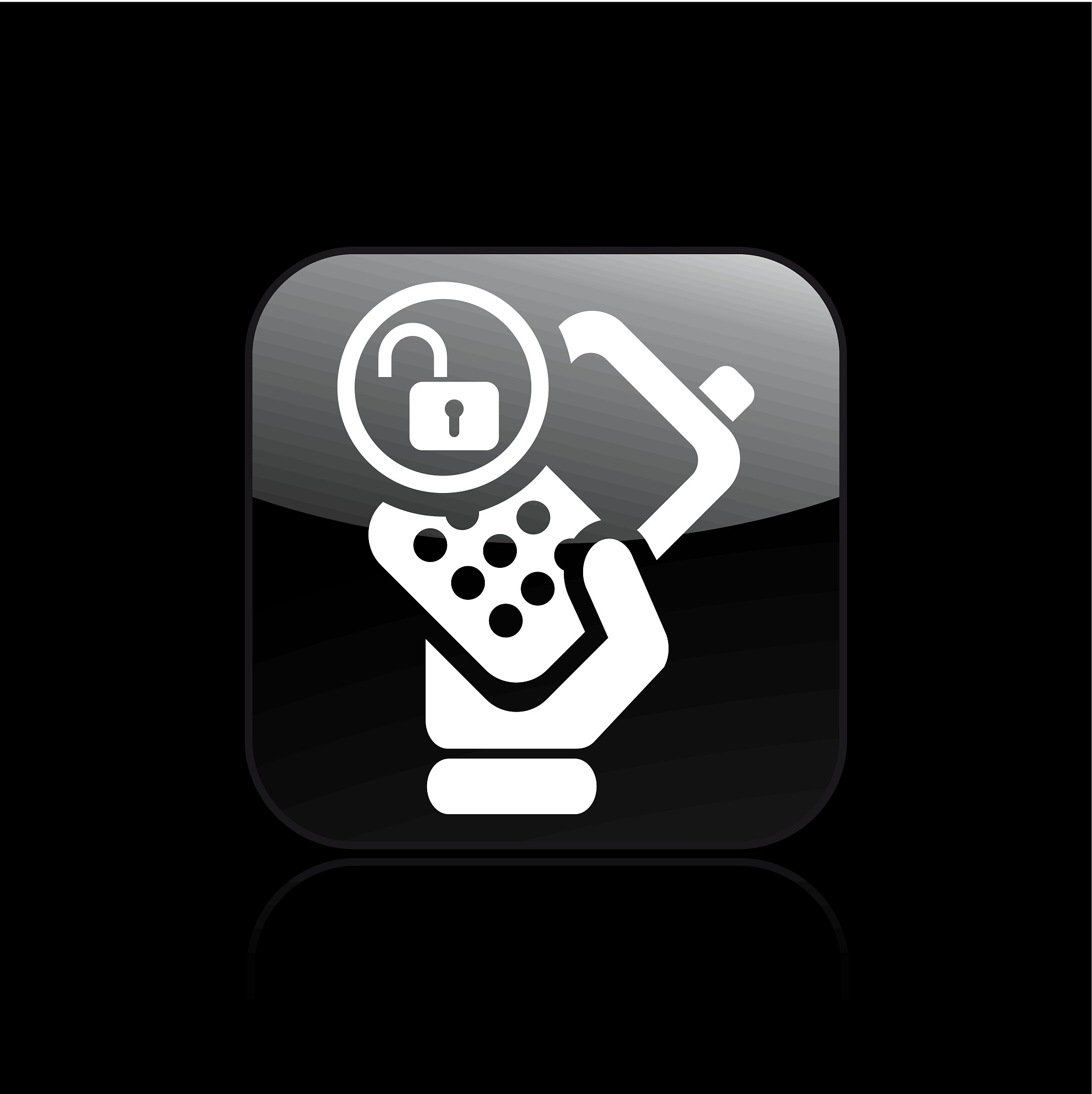 vector illustration of single  phone lock icon
