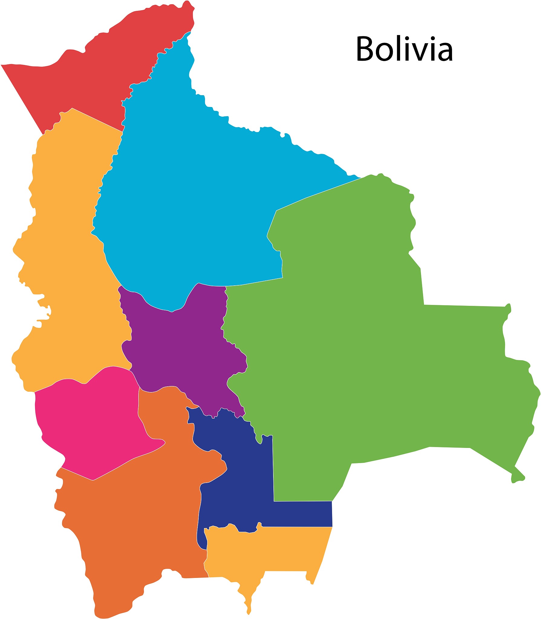 colorful bolivia map
