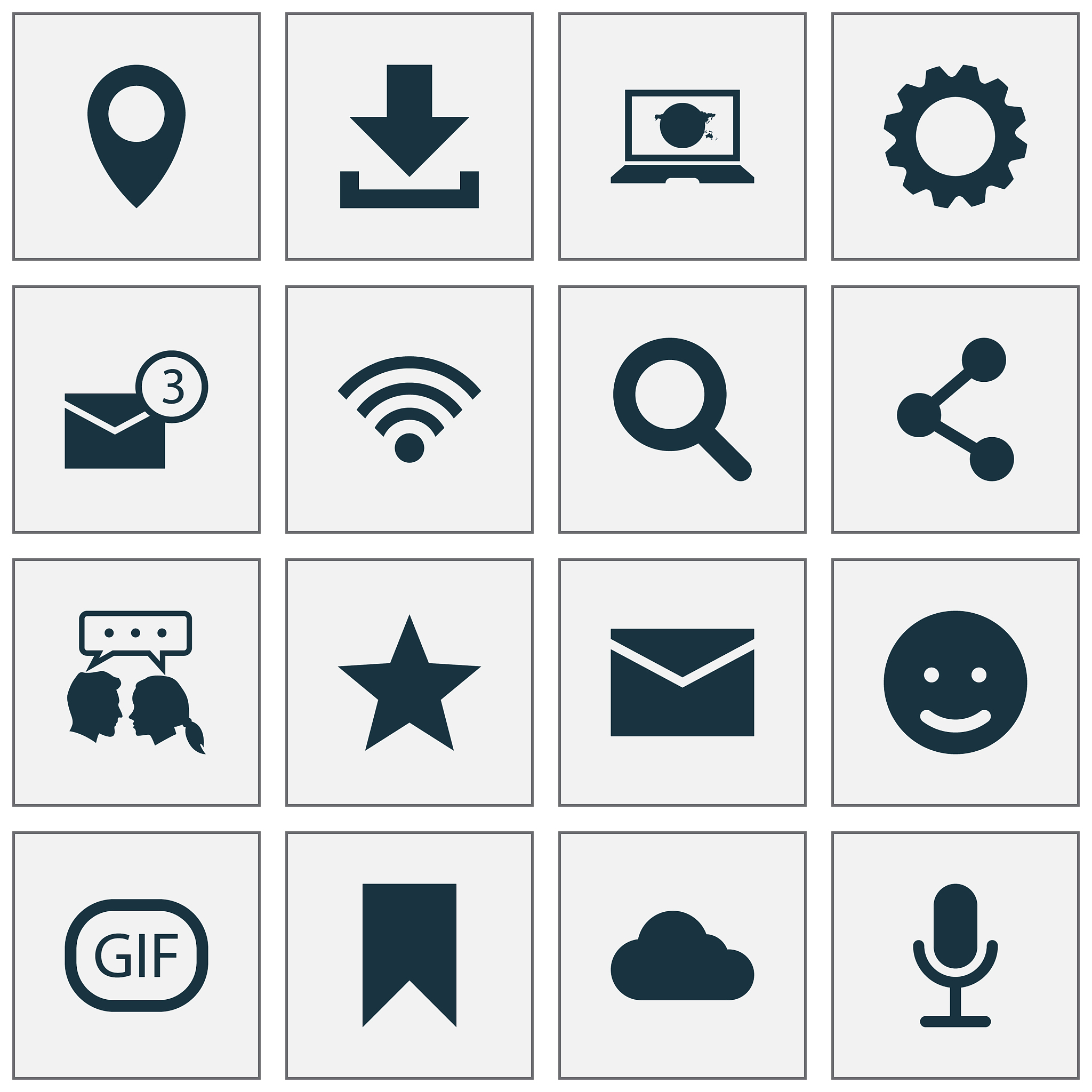 social icons set collection of video chat smile