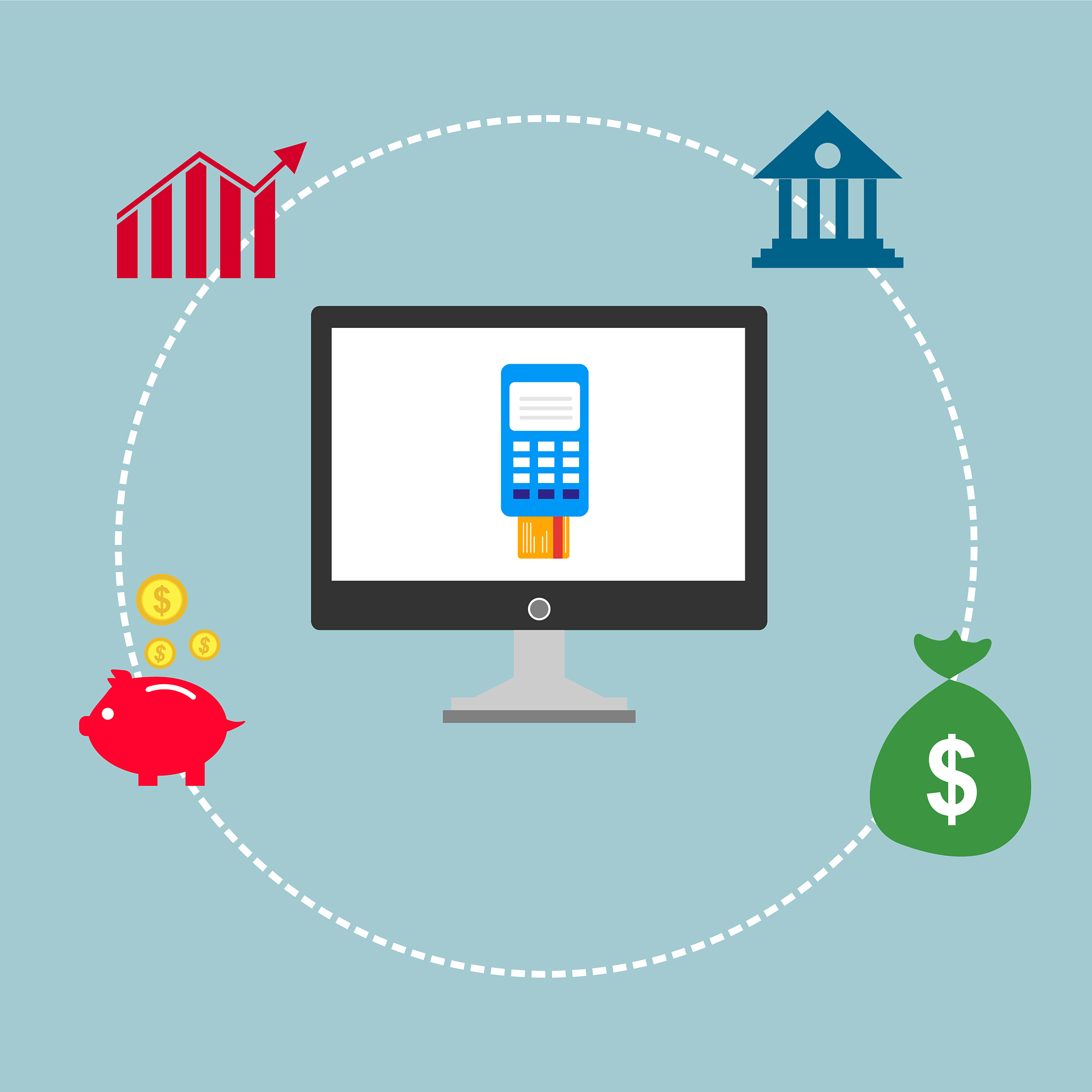 concept online and mobile payments for web page