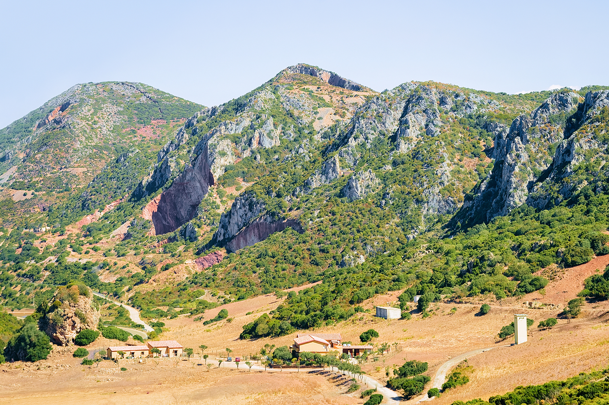 scenery with highway in carbonia near cagliari in sardinia