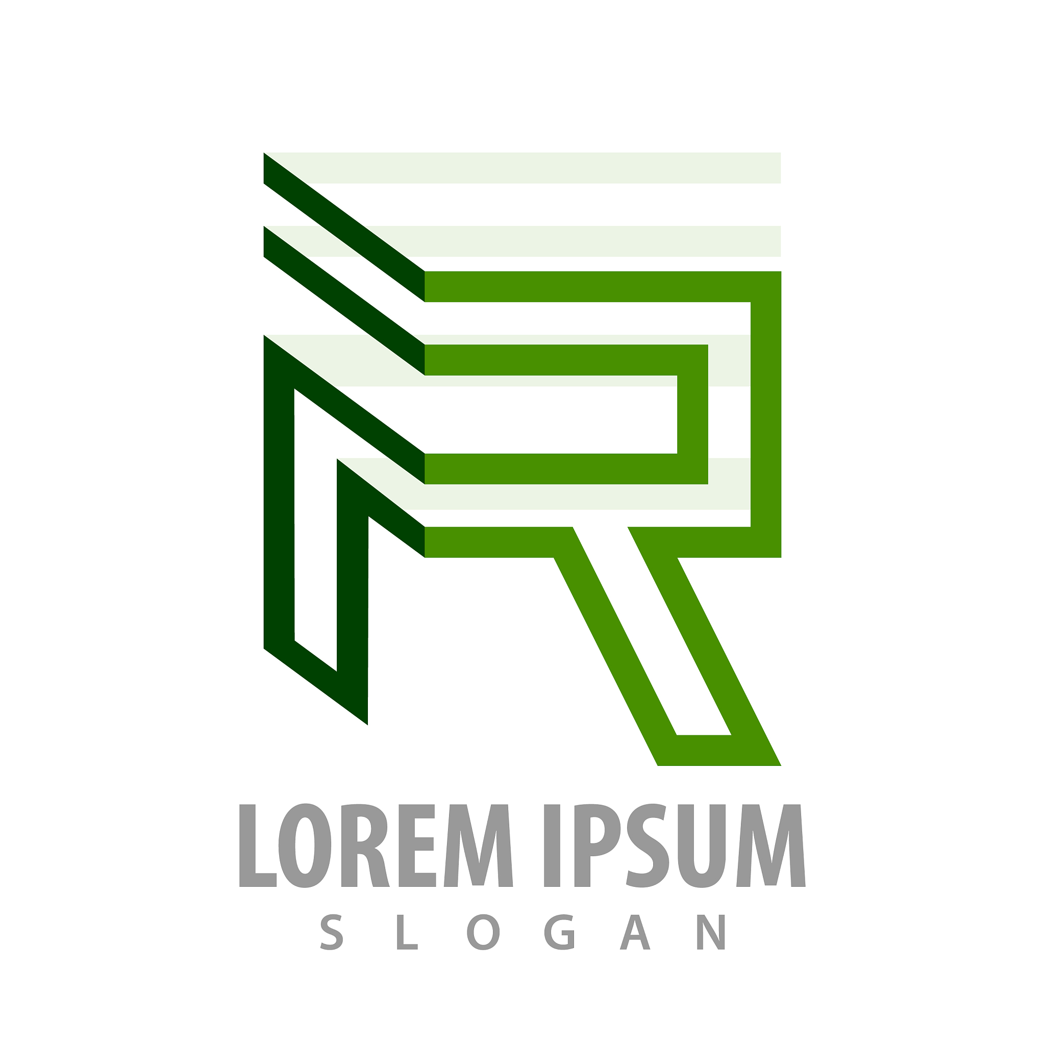 green line letter r concept design symbol graphic