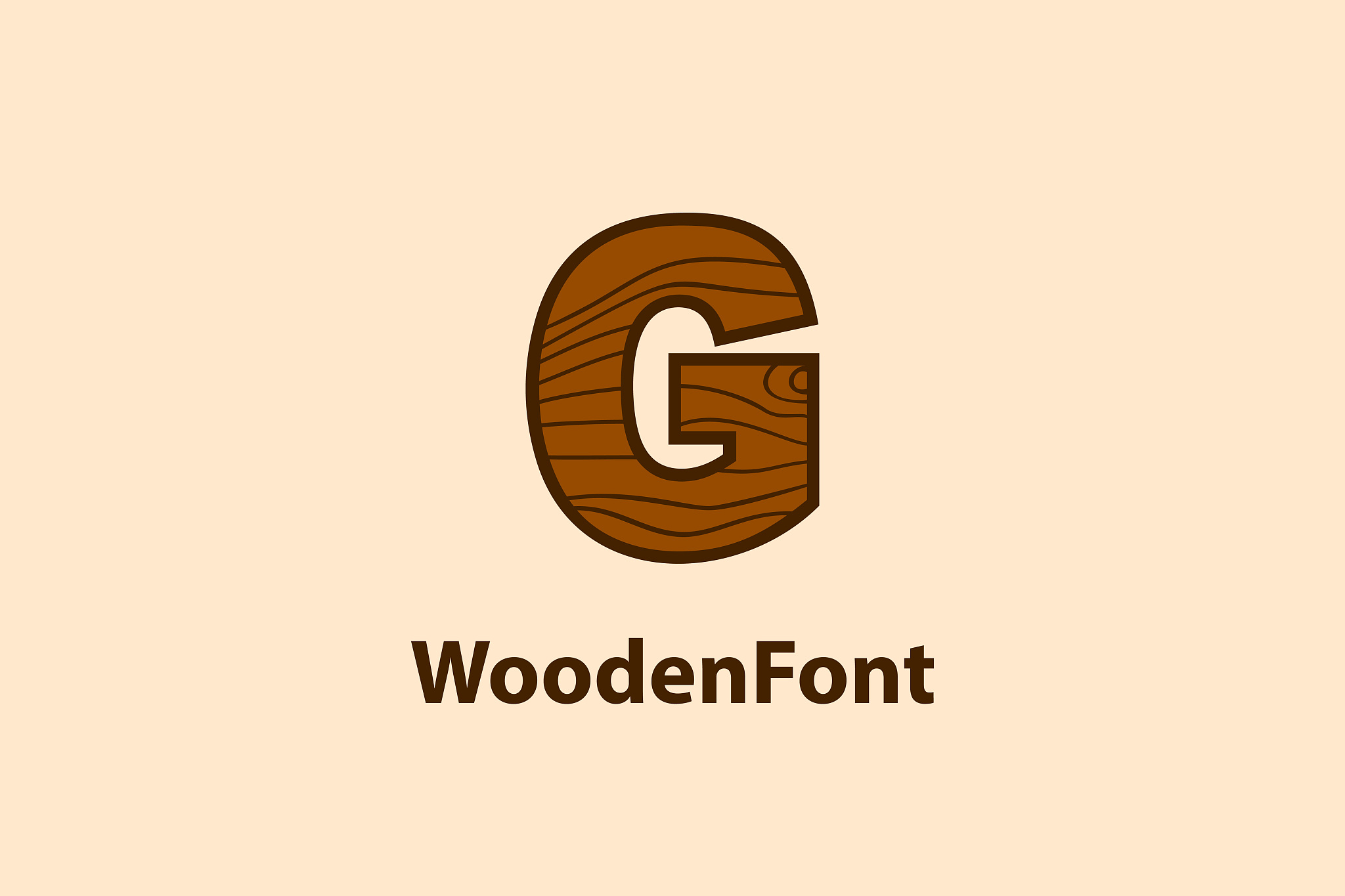 wooden letter g logo font