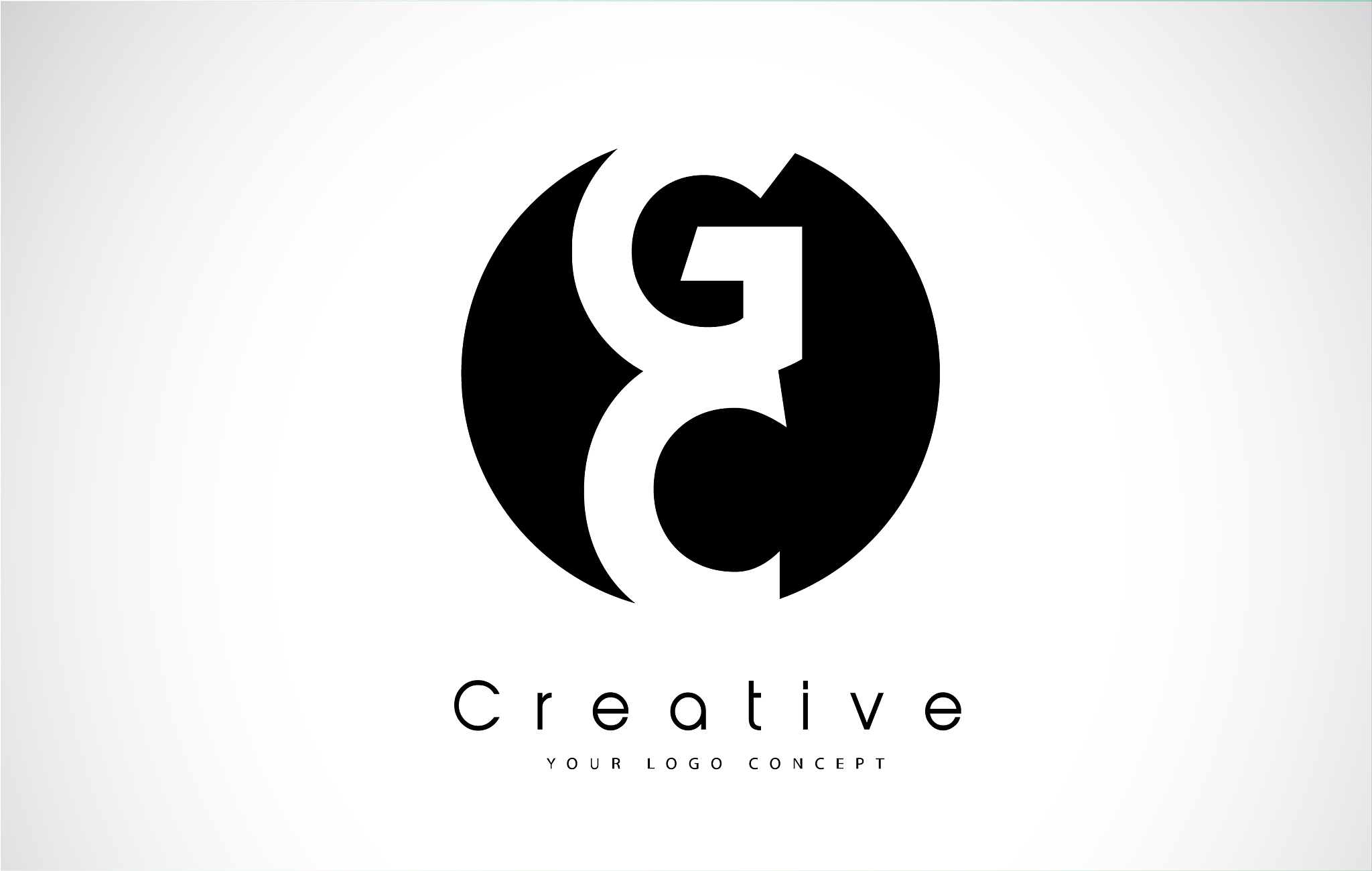 gc letter logo design inside a black circle
