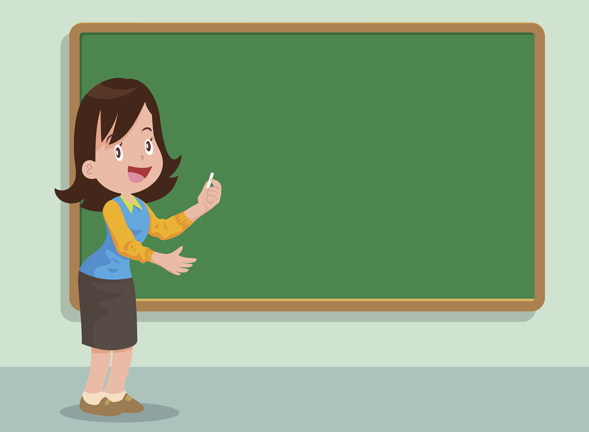 teacher and board
