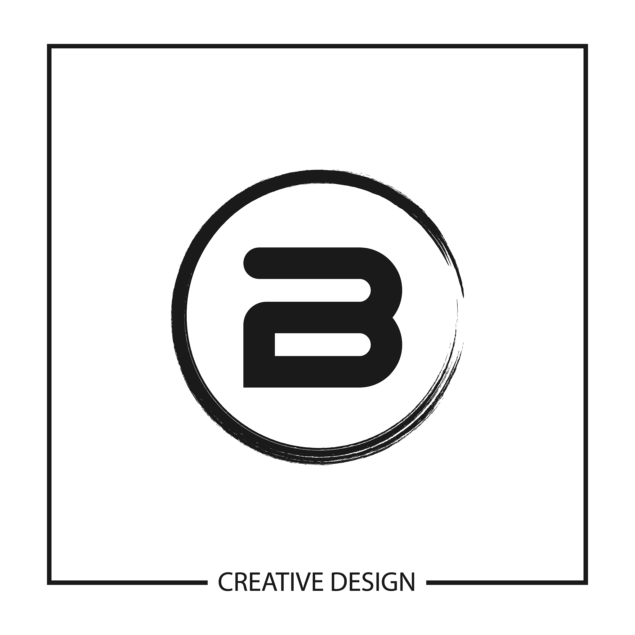 initial letter b logo template design