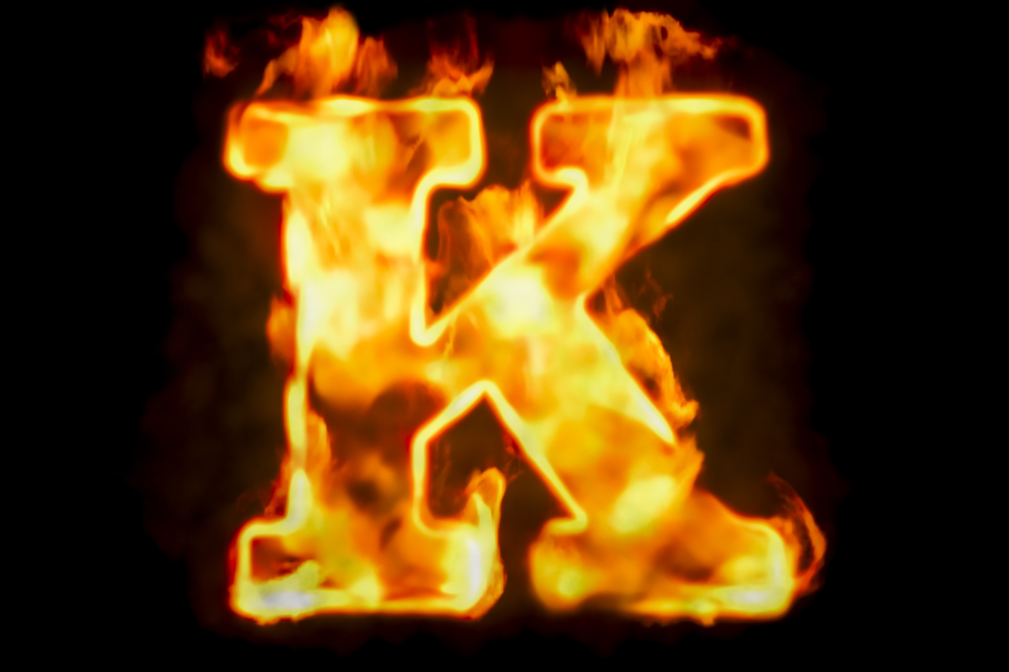 英文字母<strong>k</strong>,三维图形,火焰,火,分离着色,黑色背景,字母,水平画幅,绘画