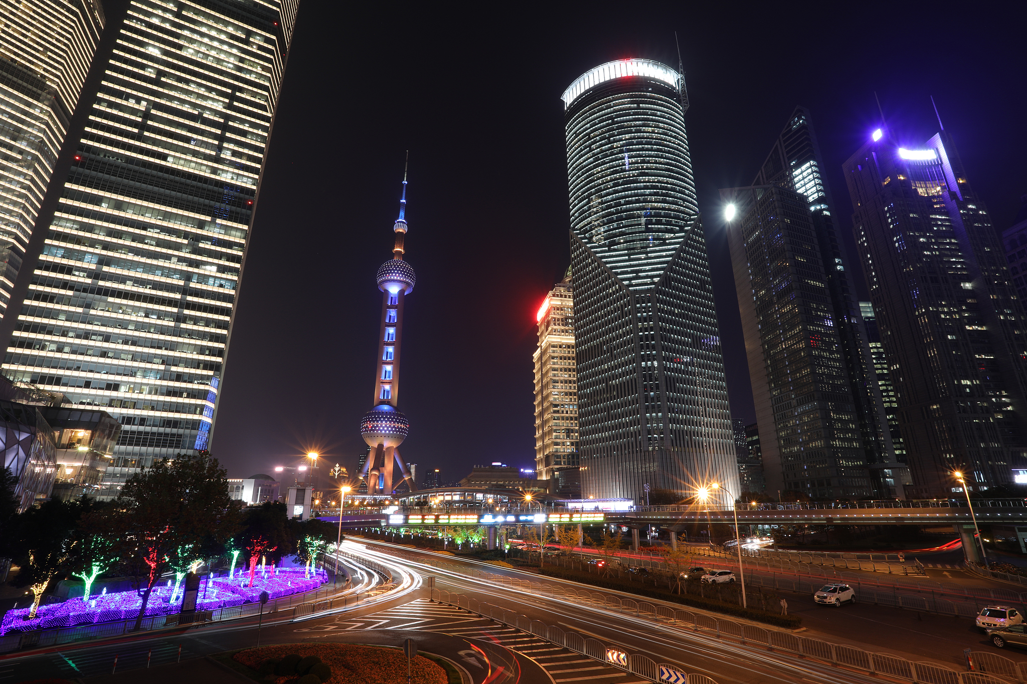 shanghai china modern architecture skyscrapers financial distric