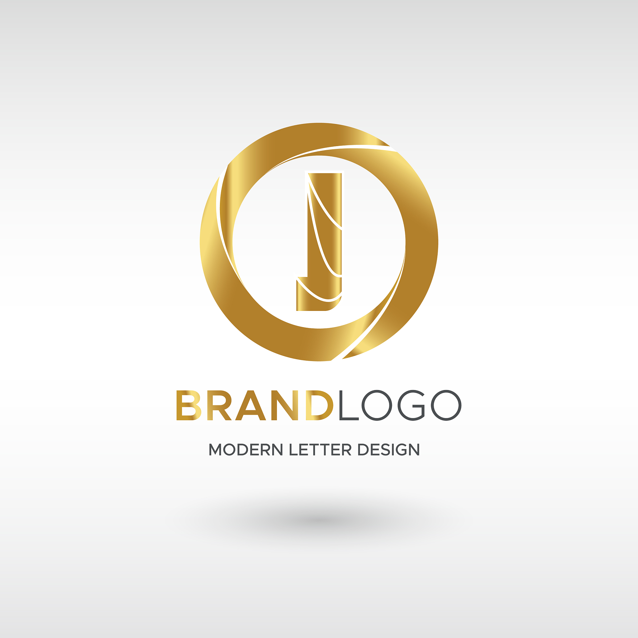 premium j logo in gold beautiful logotype design