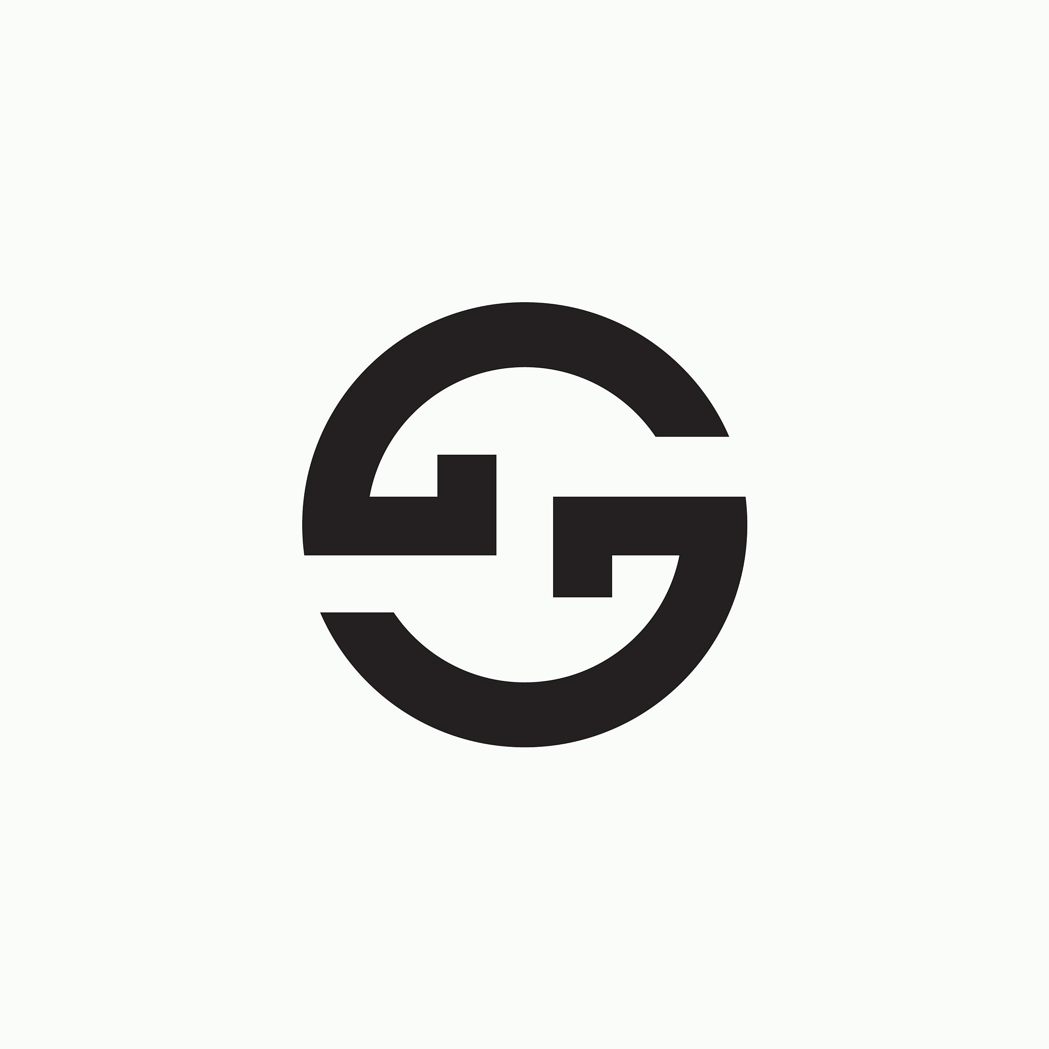 initial letter sg or gs logo design template