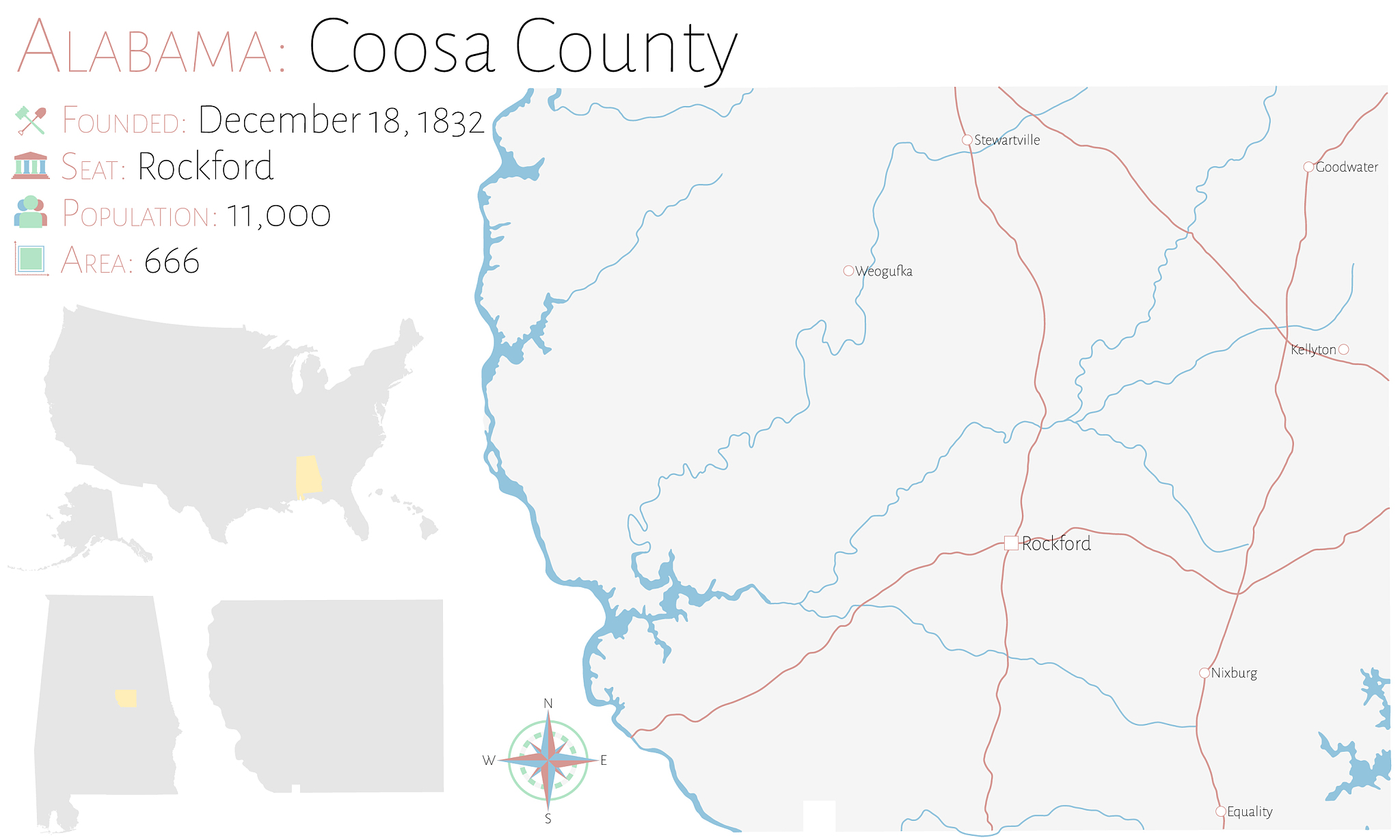 map coosa county in alabama
