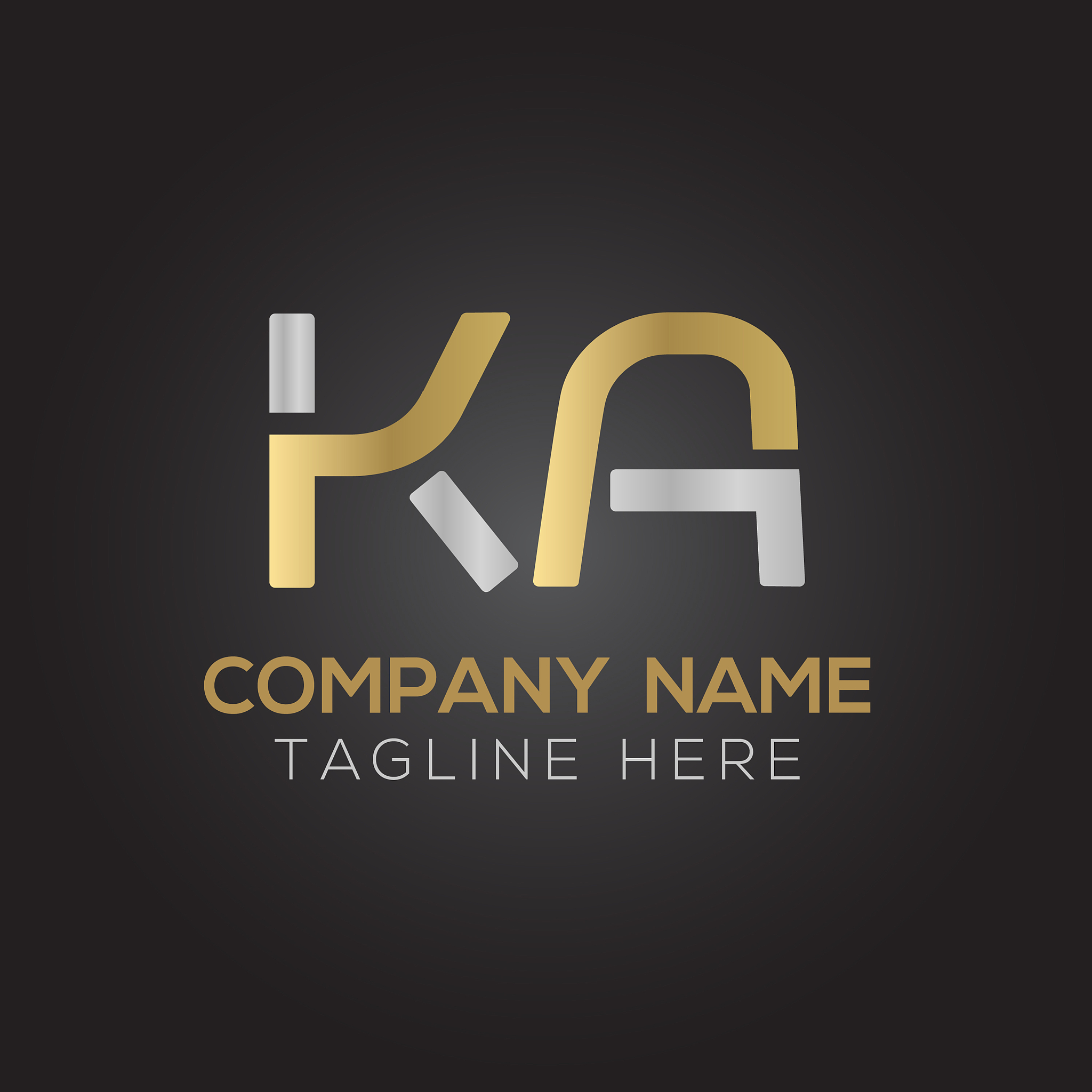 initial alphabet ka logo design template abstract