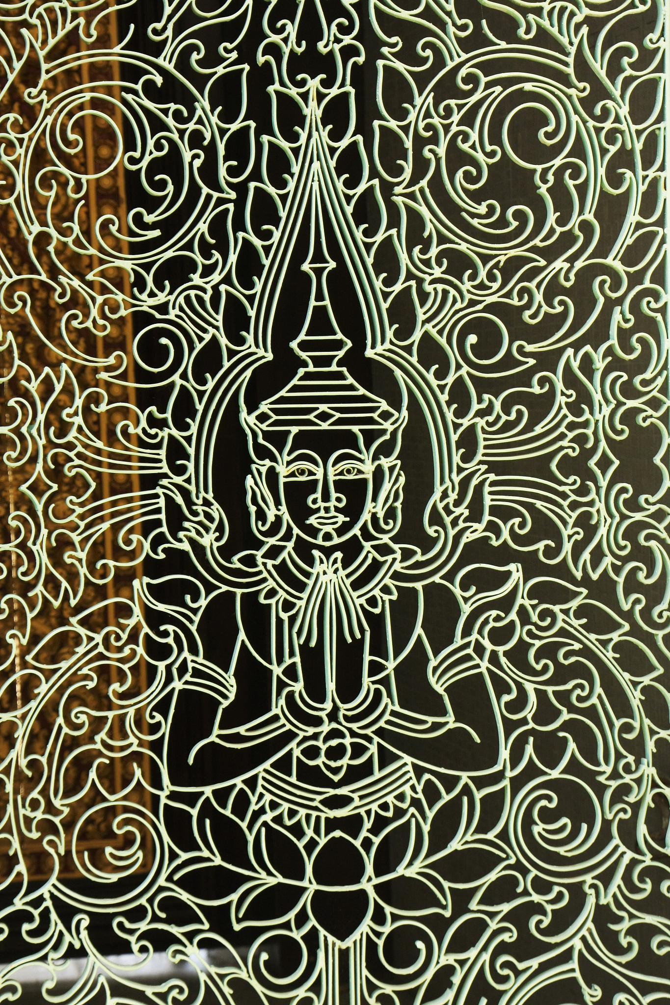 detail of decorative window grate, royal palace, phnom penh, cam
