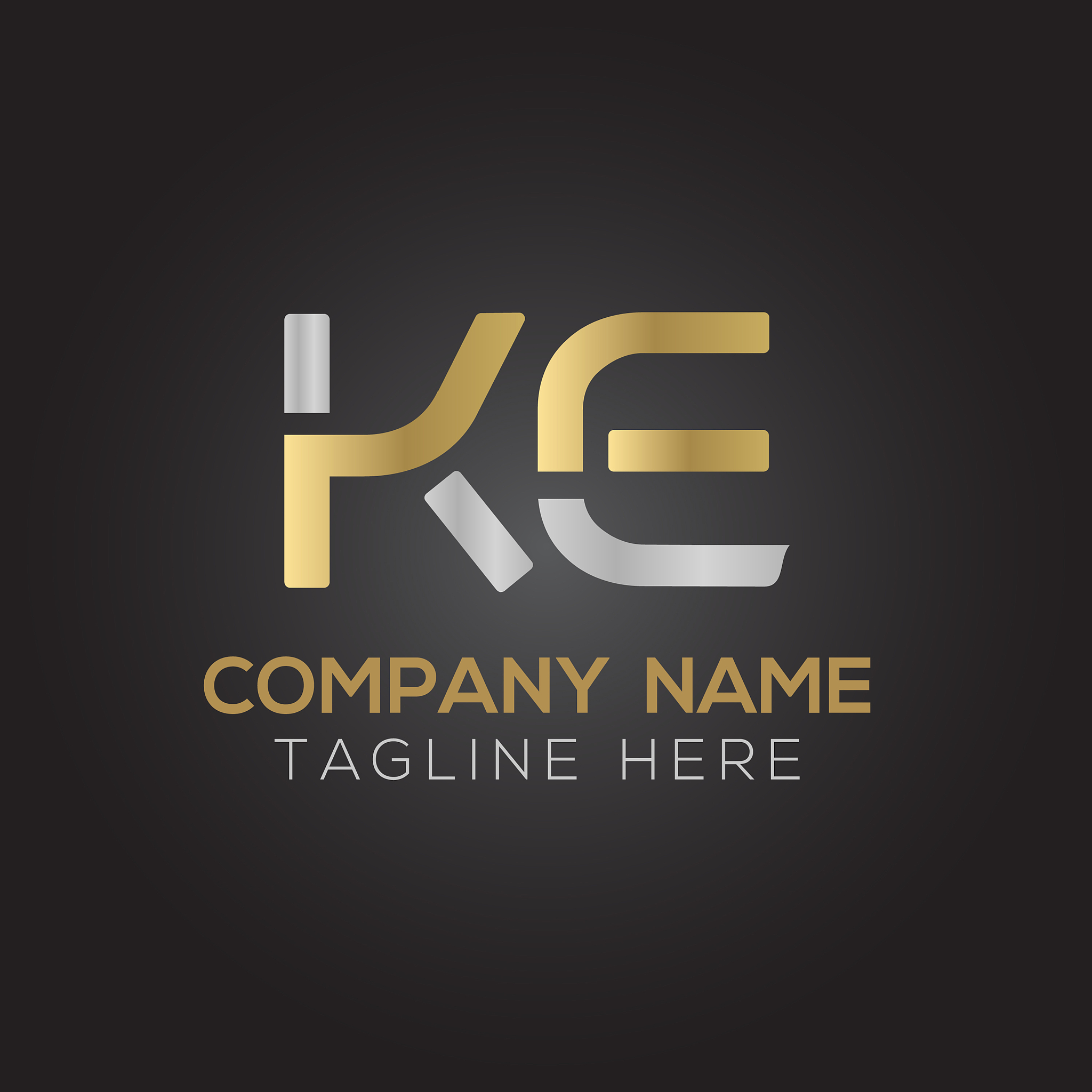 initial alphabet ke logo design template abstract