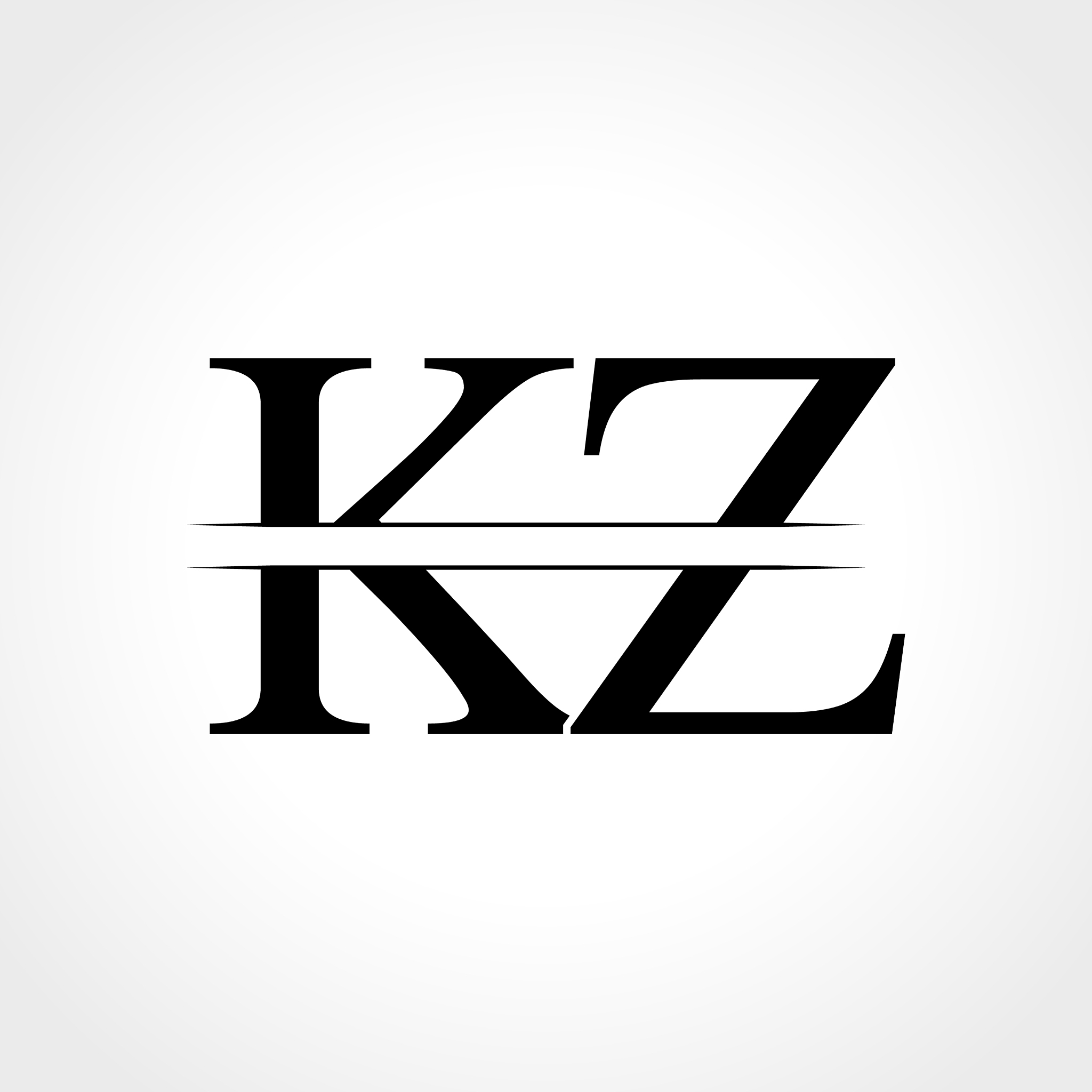 initial kz letter logo design abstract letter kz