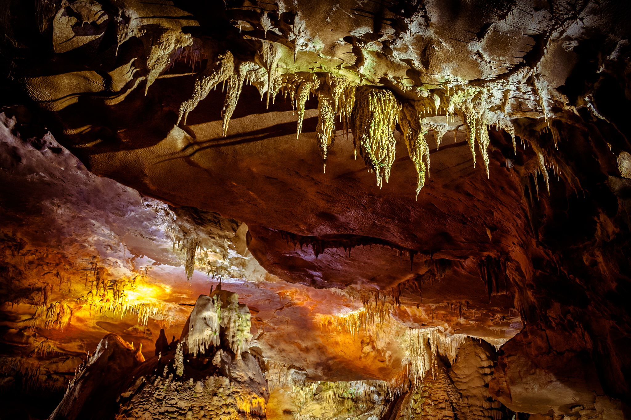 cave below the surface of the earth.