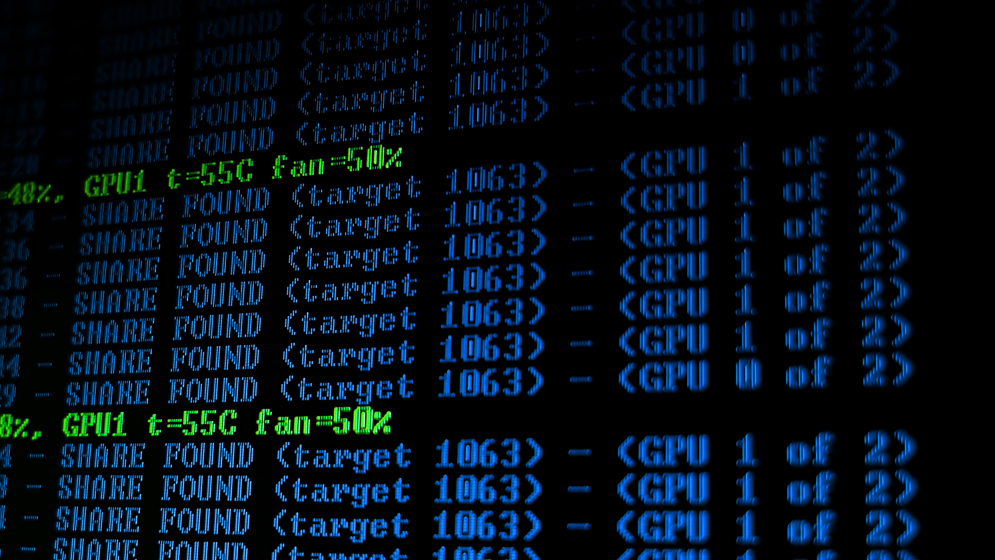 mining cryptocurrency process program on display pc. using softw