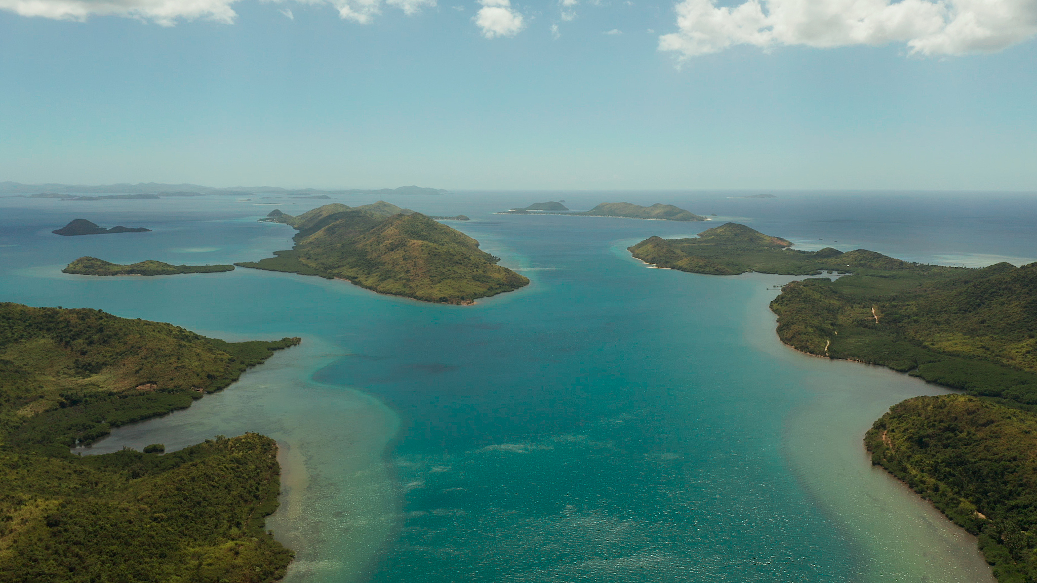 seascape with tropical islands and lagoons., philippines, palawa