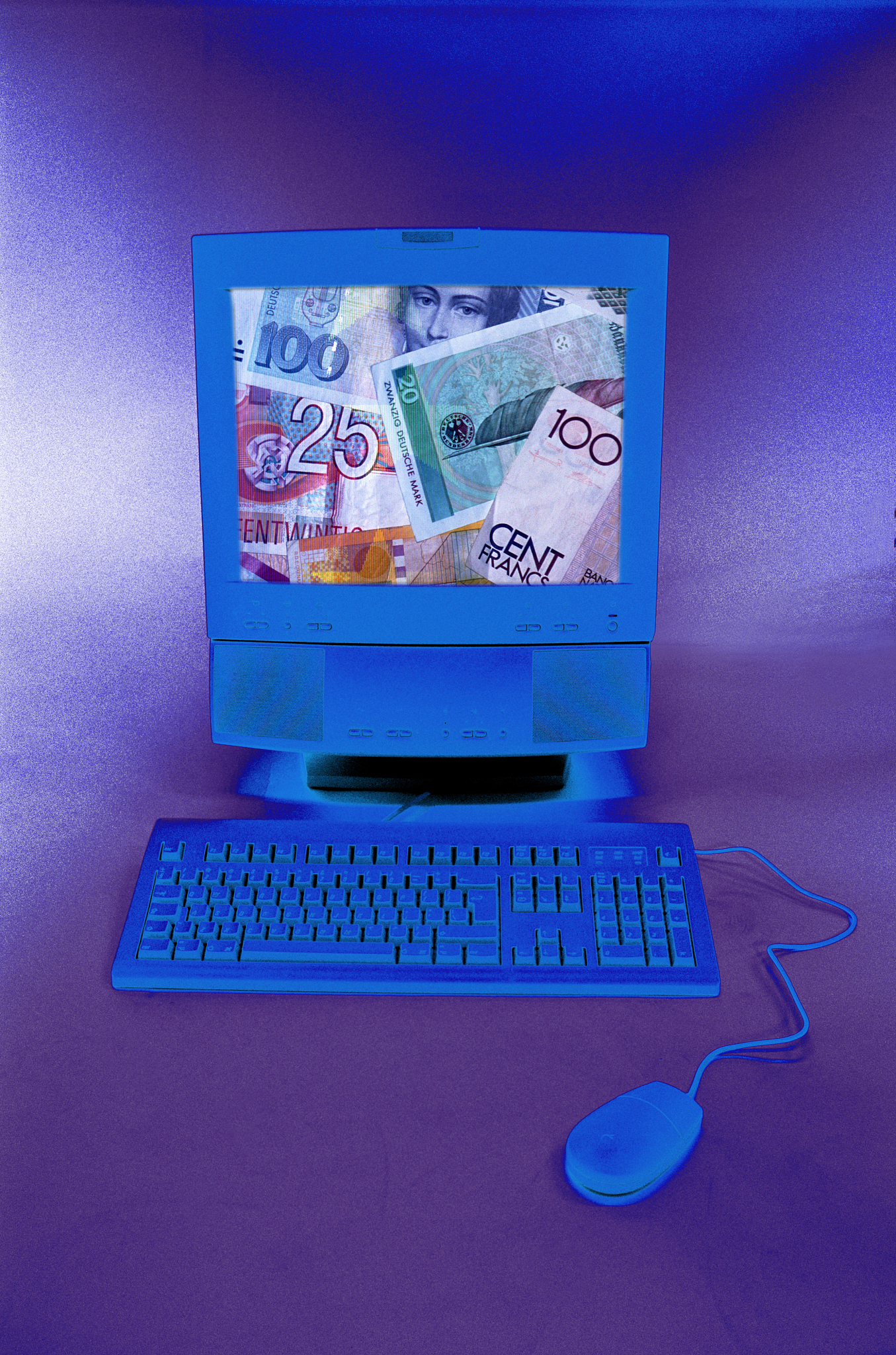 computer with bank-notes