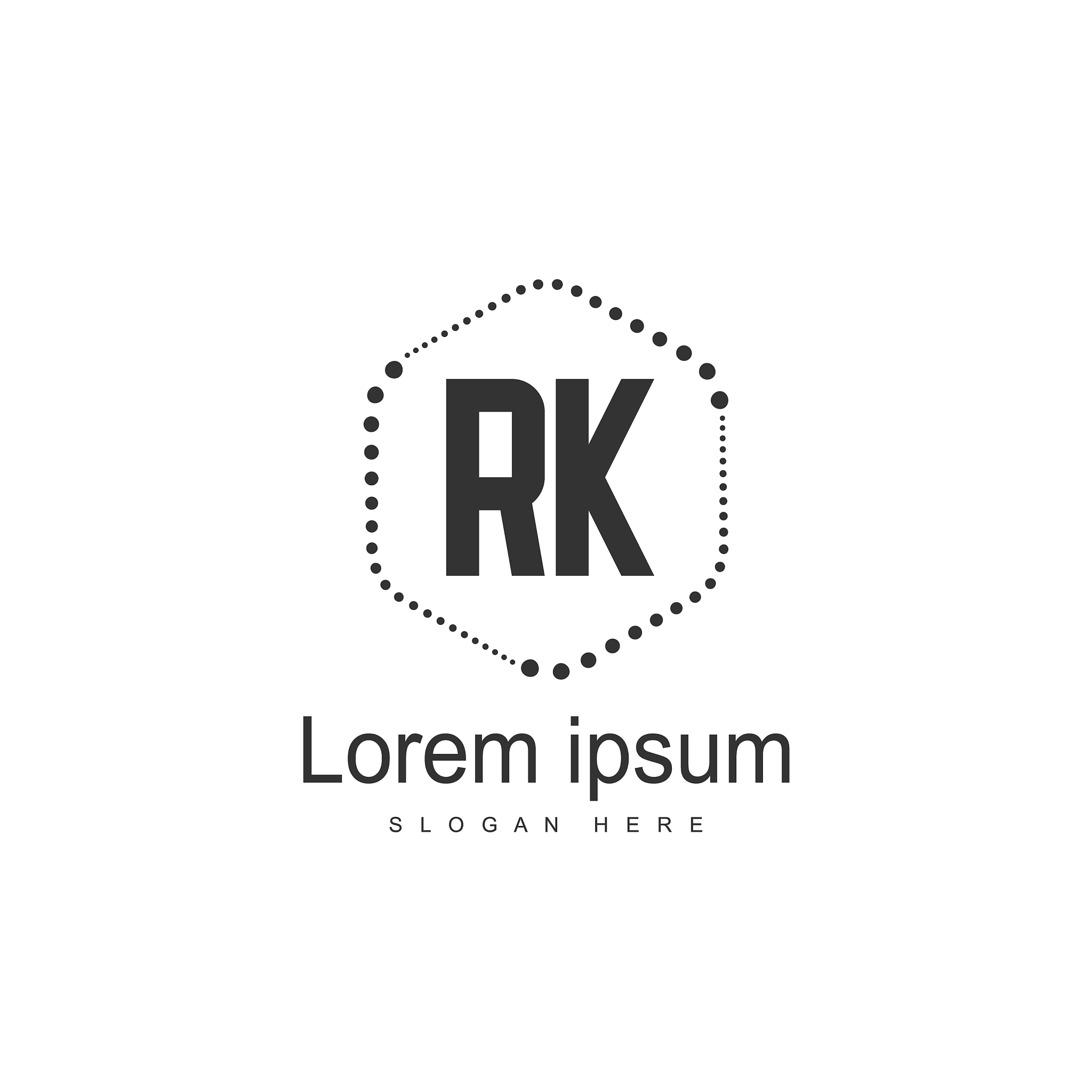 rk logo template design initial letter logo design
