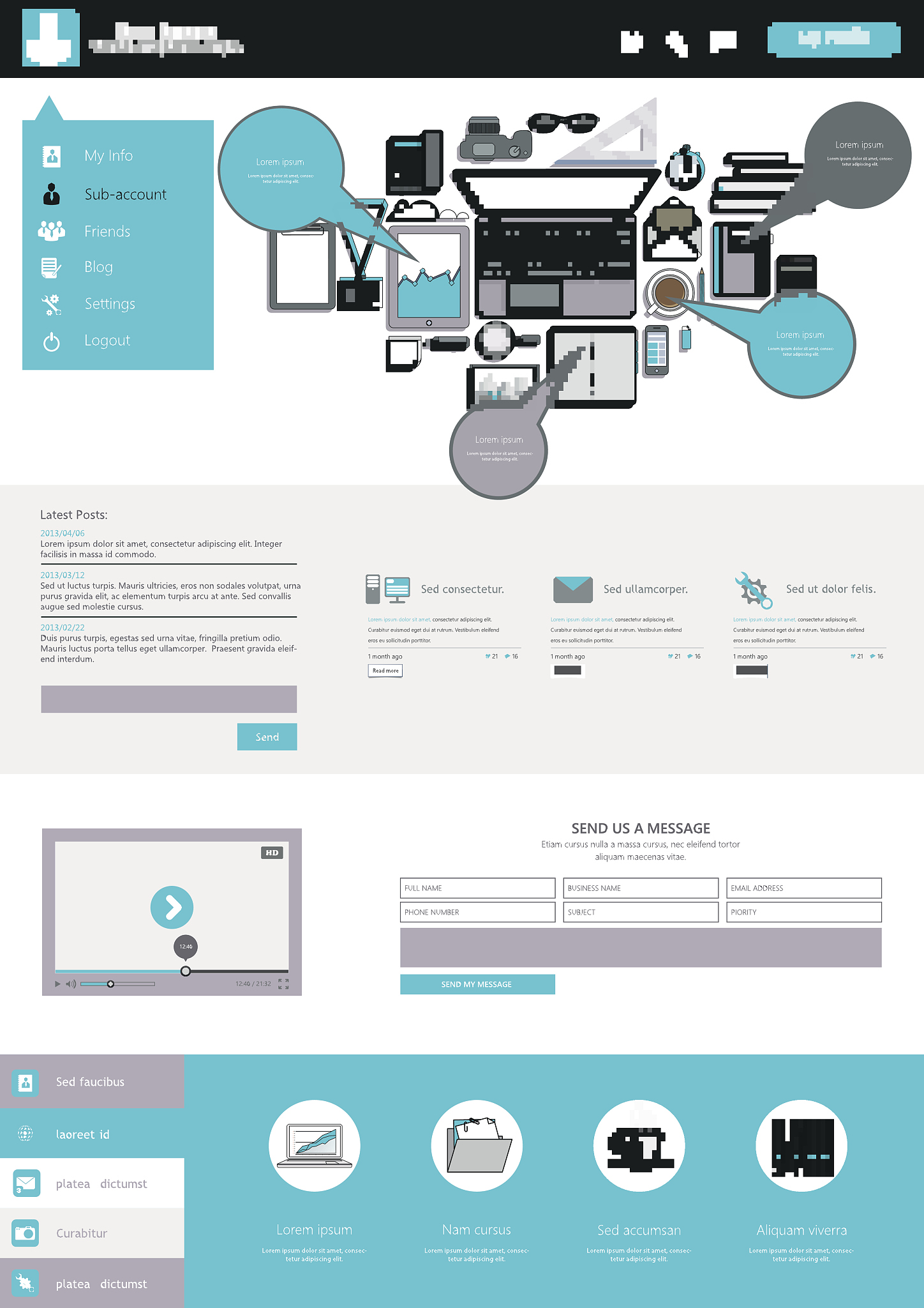 flat design business website template design
