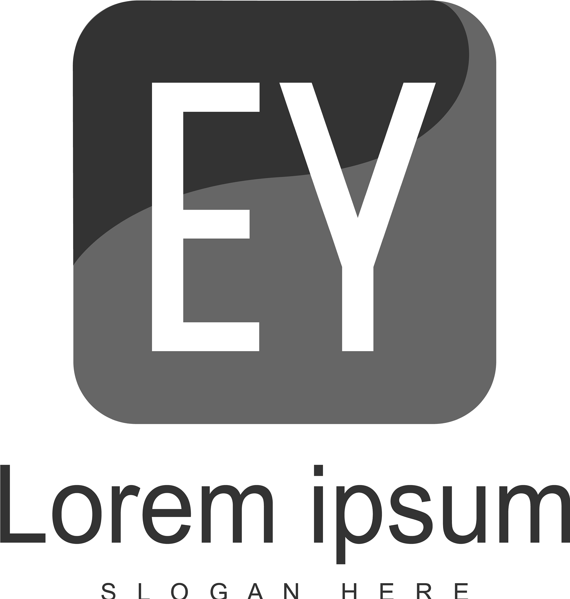 initial ey logo template with modern frame