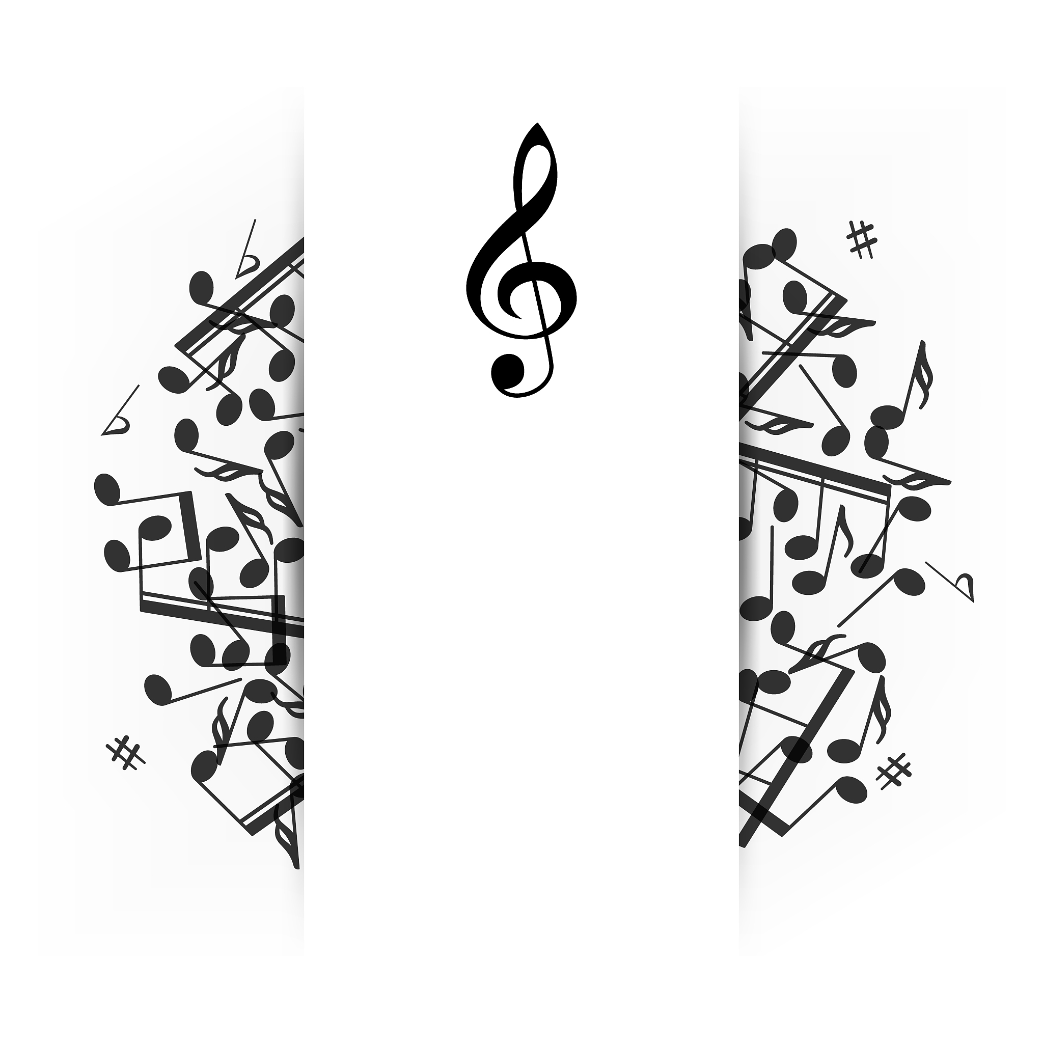 music banner with shadow