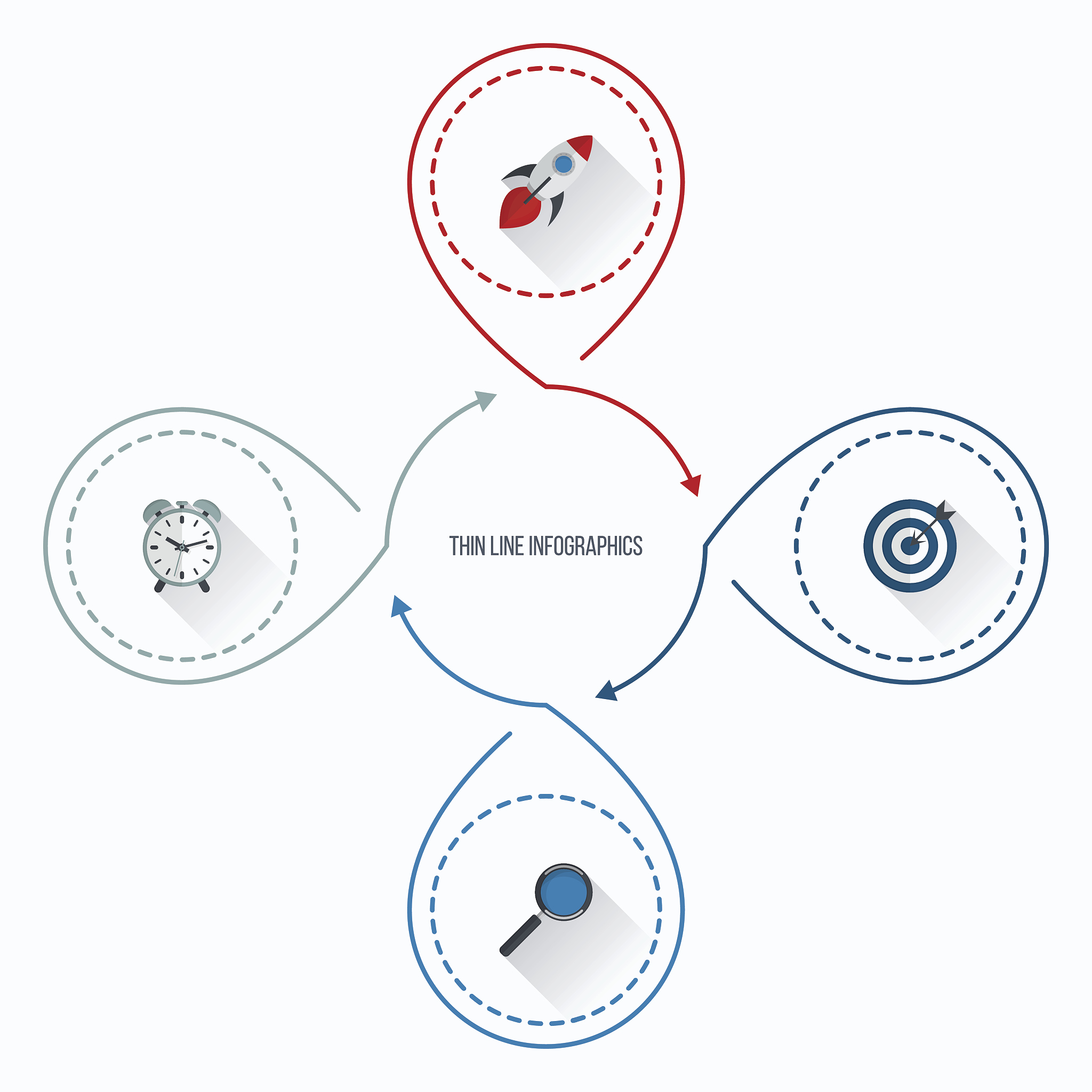 infographics template four options with circle