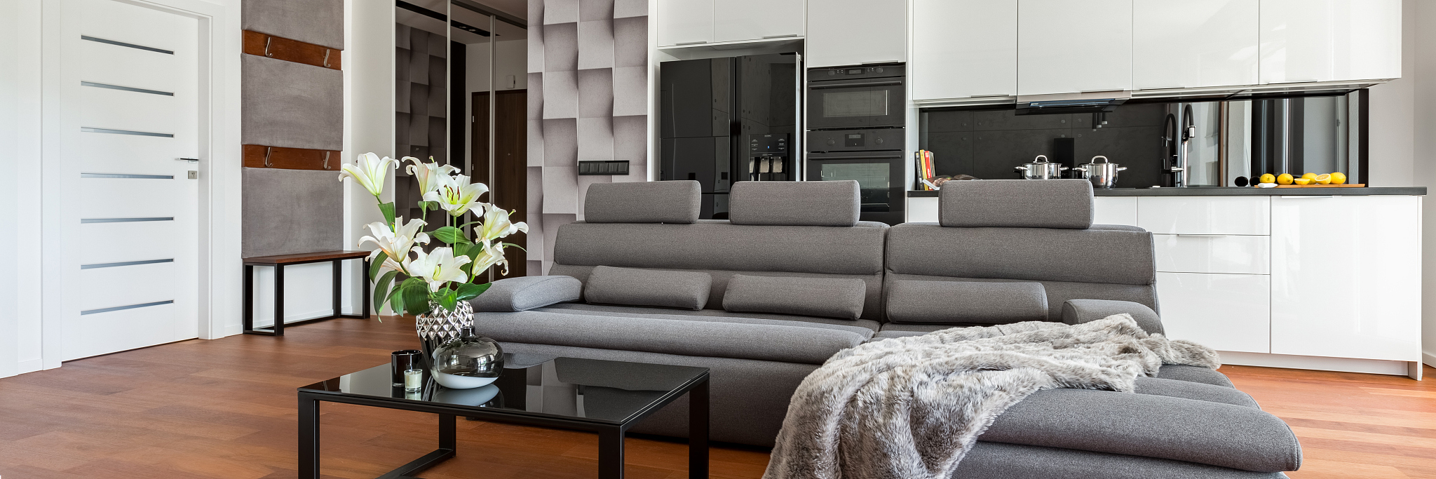 black coffee table and couch