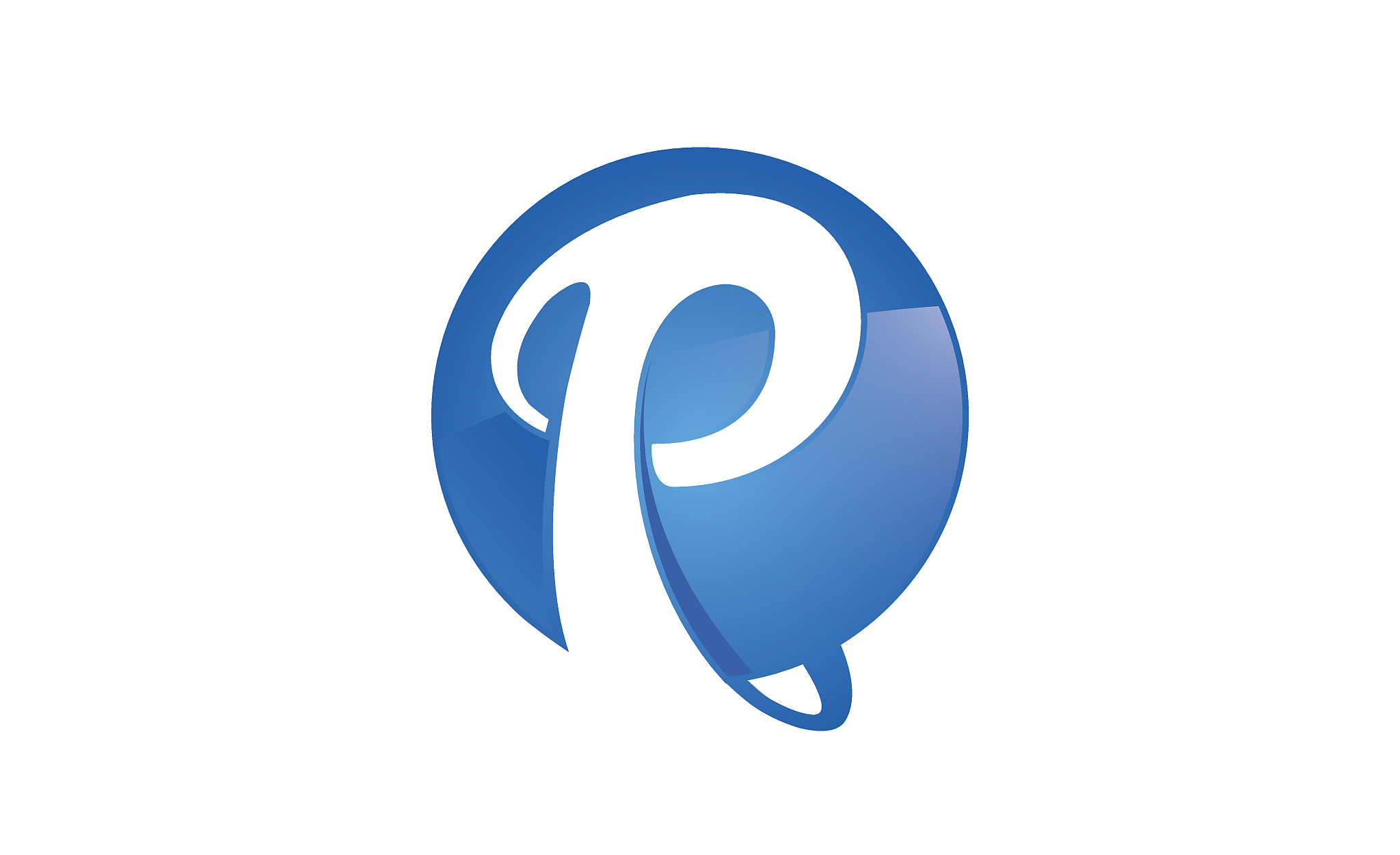 creative glossy letter p blue design symbol