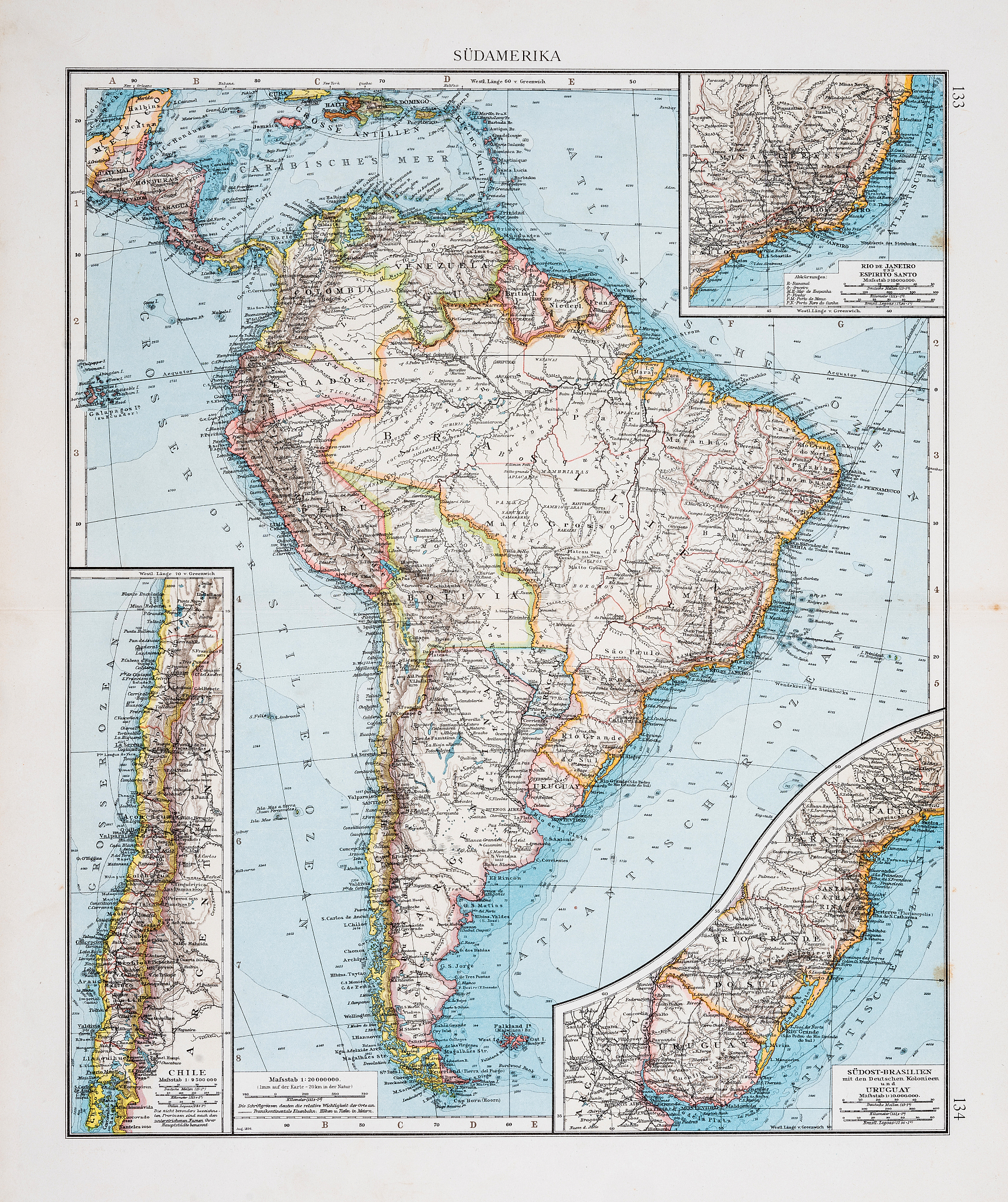 map of south america 1896