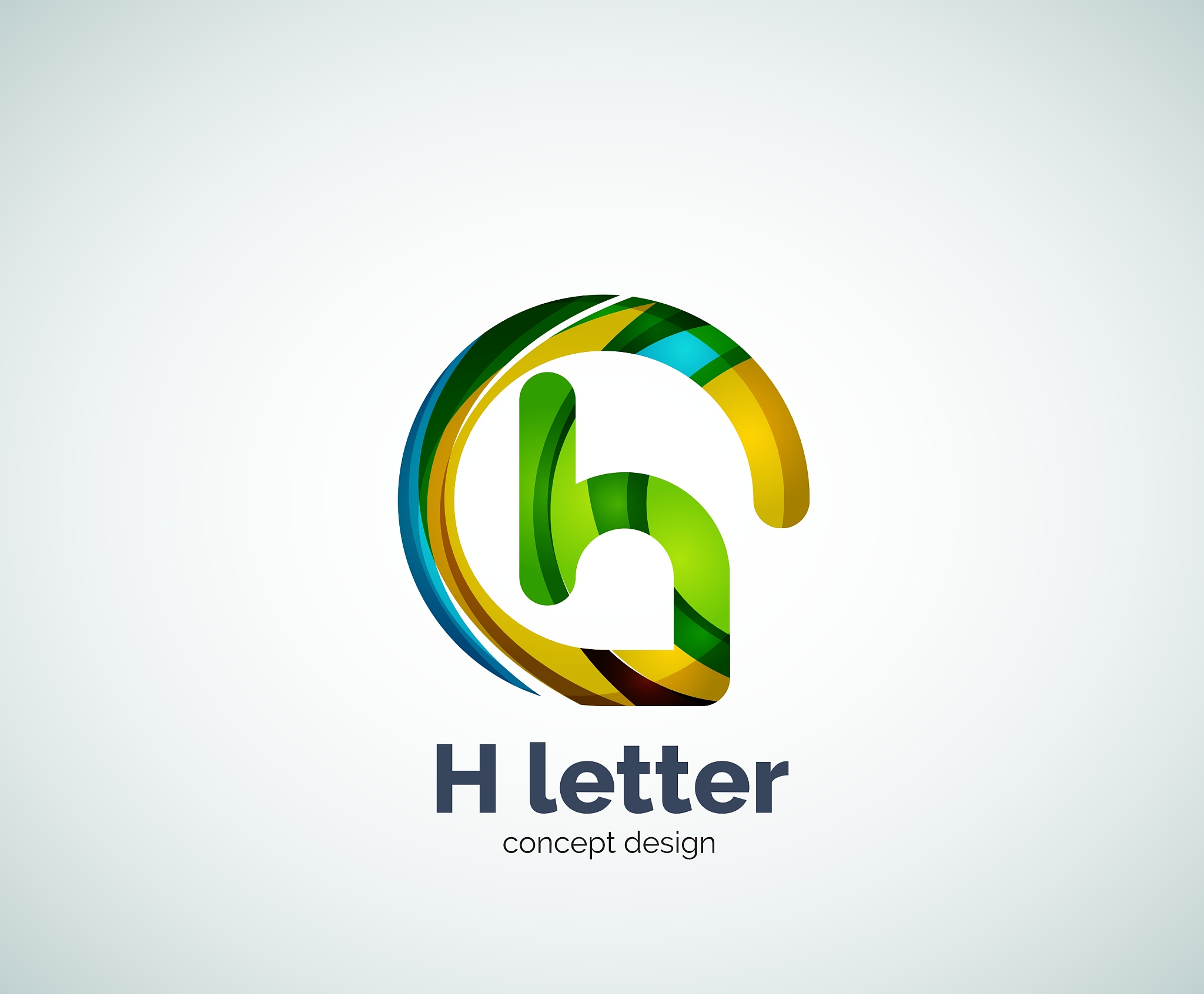 abstract h geometric letter logo template