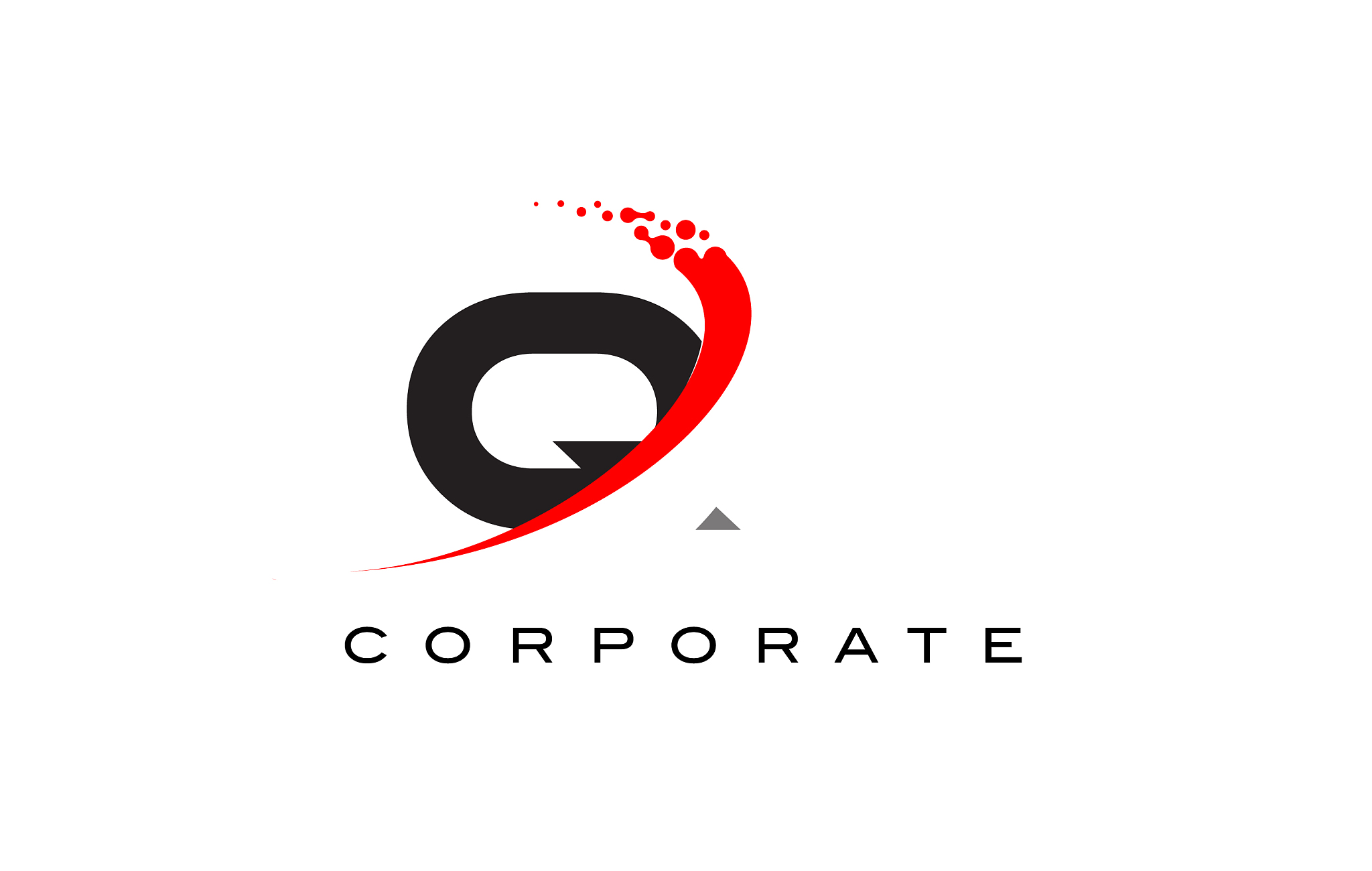 q modern letter logo design with swoosh