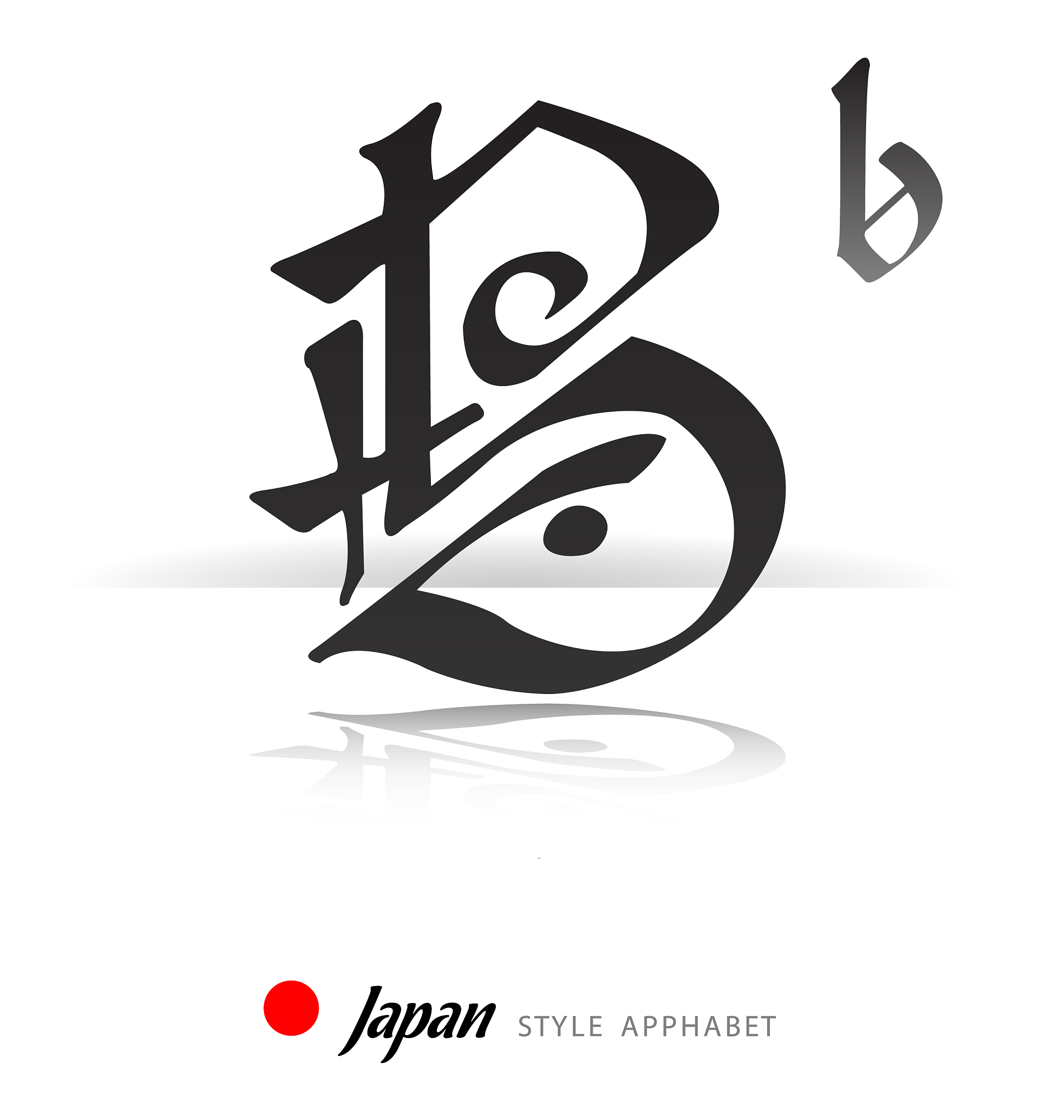 english alphabet in japanese style - b